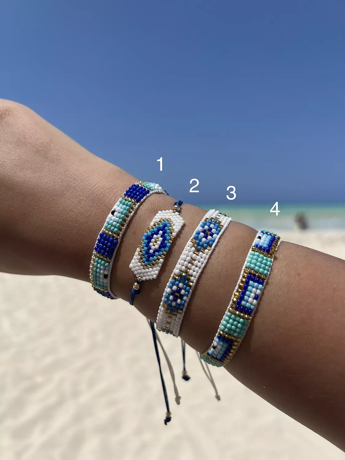 Sea shades Beaded bracelet set  hover image