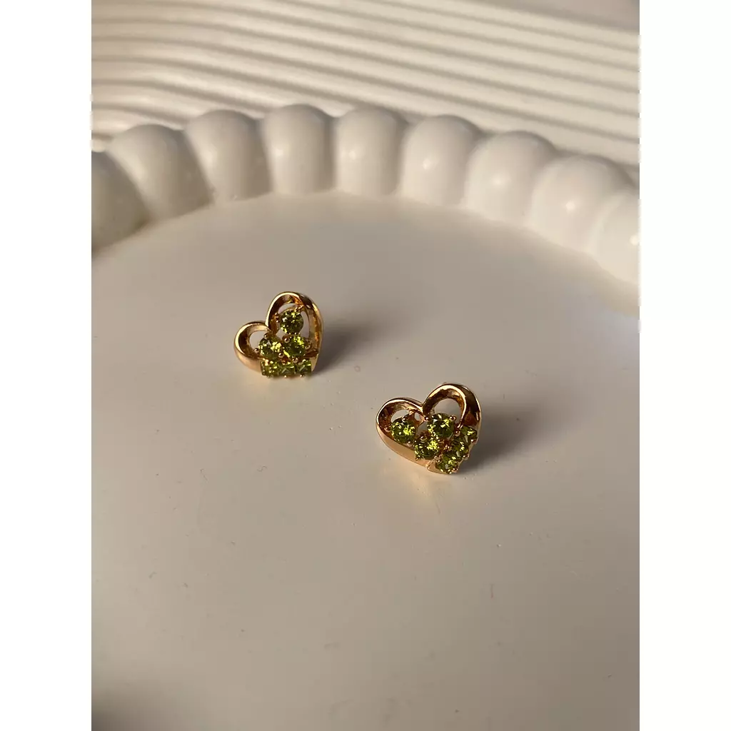 Lime heart Studs