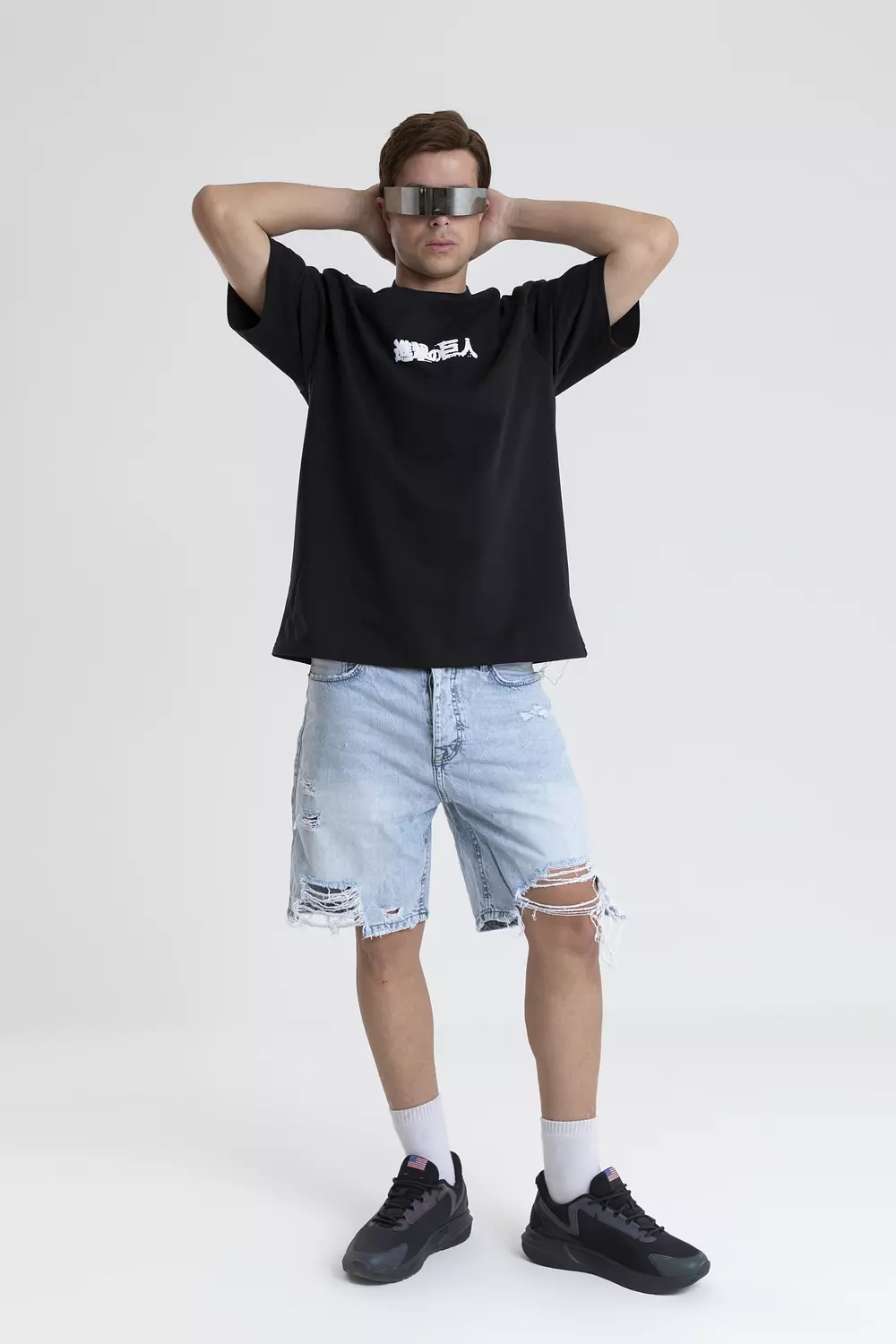 OVERSIZED COTTON T-SHIRT WTH CONTRST PRINT BACK & FRONT 8