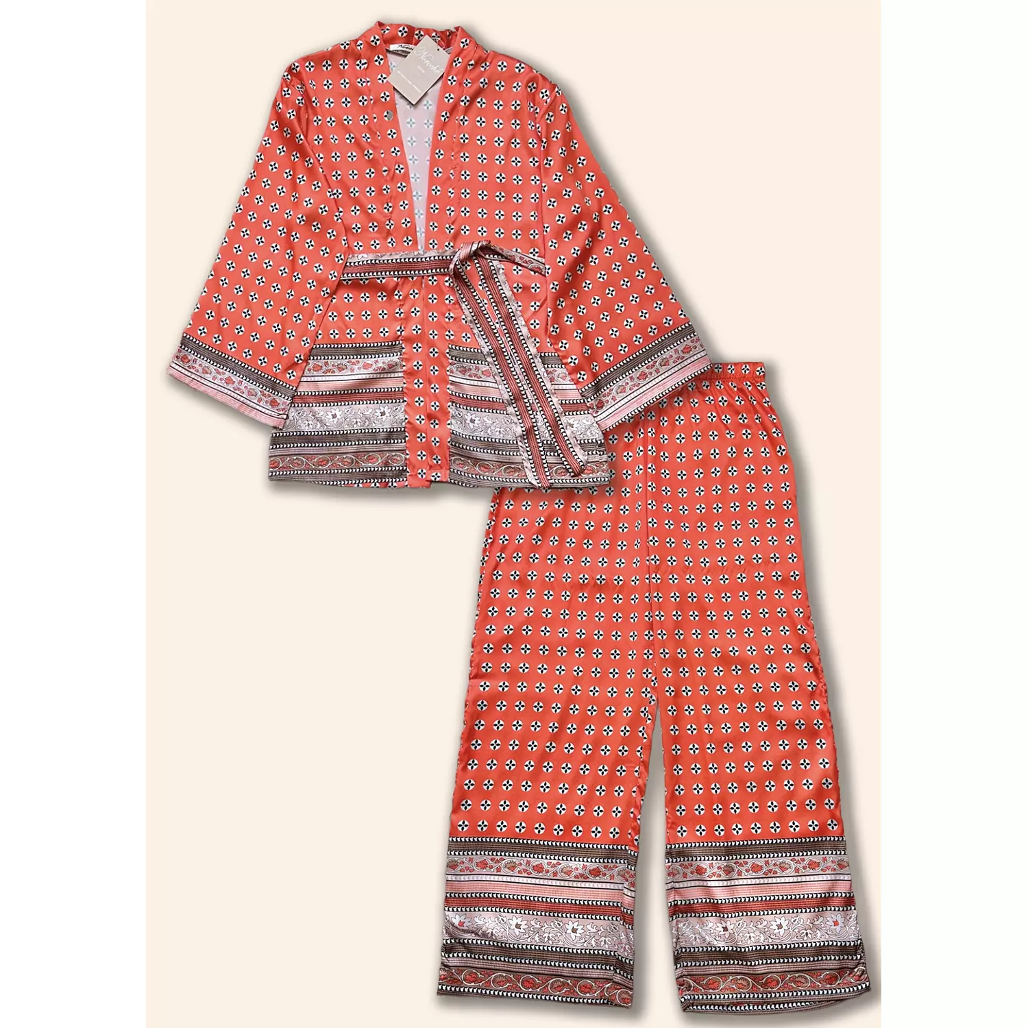 Van Clover Orange Kimono Set hover image