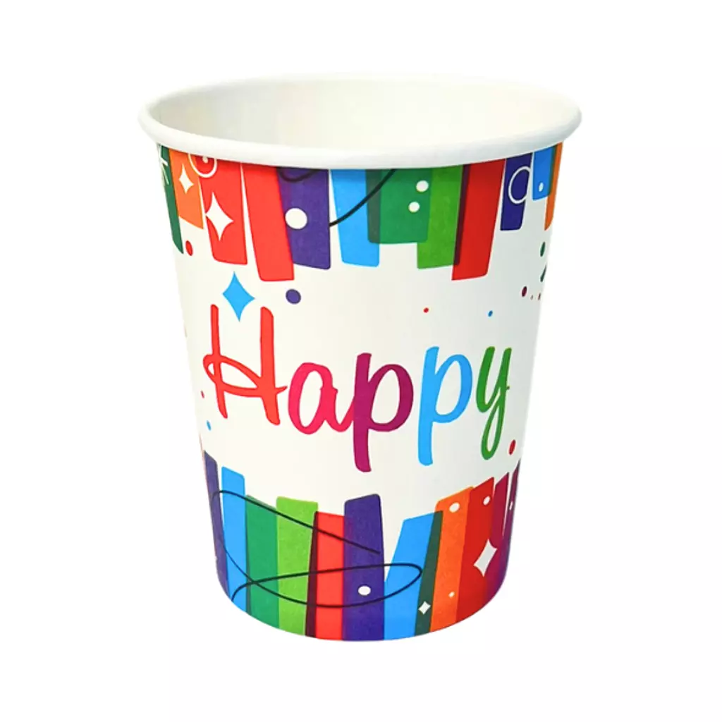 Colored Happy Birthday Paper Cups