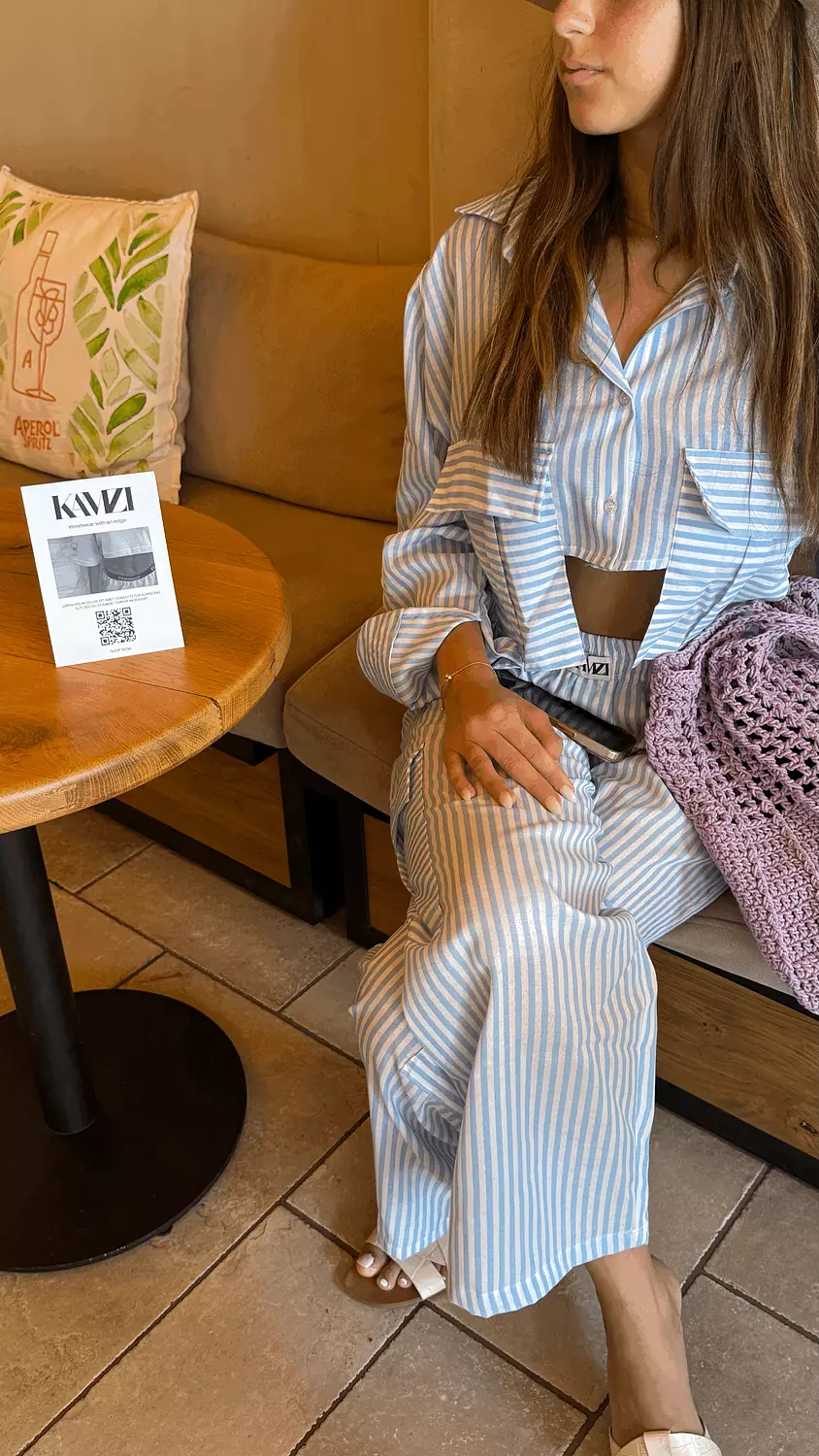 Baby Blue striped shirt   1