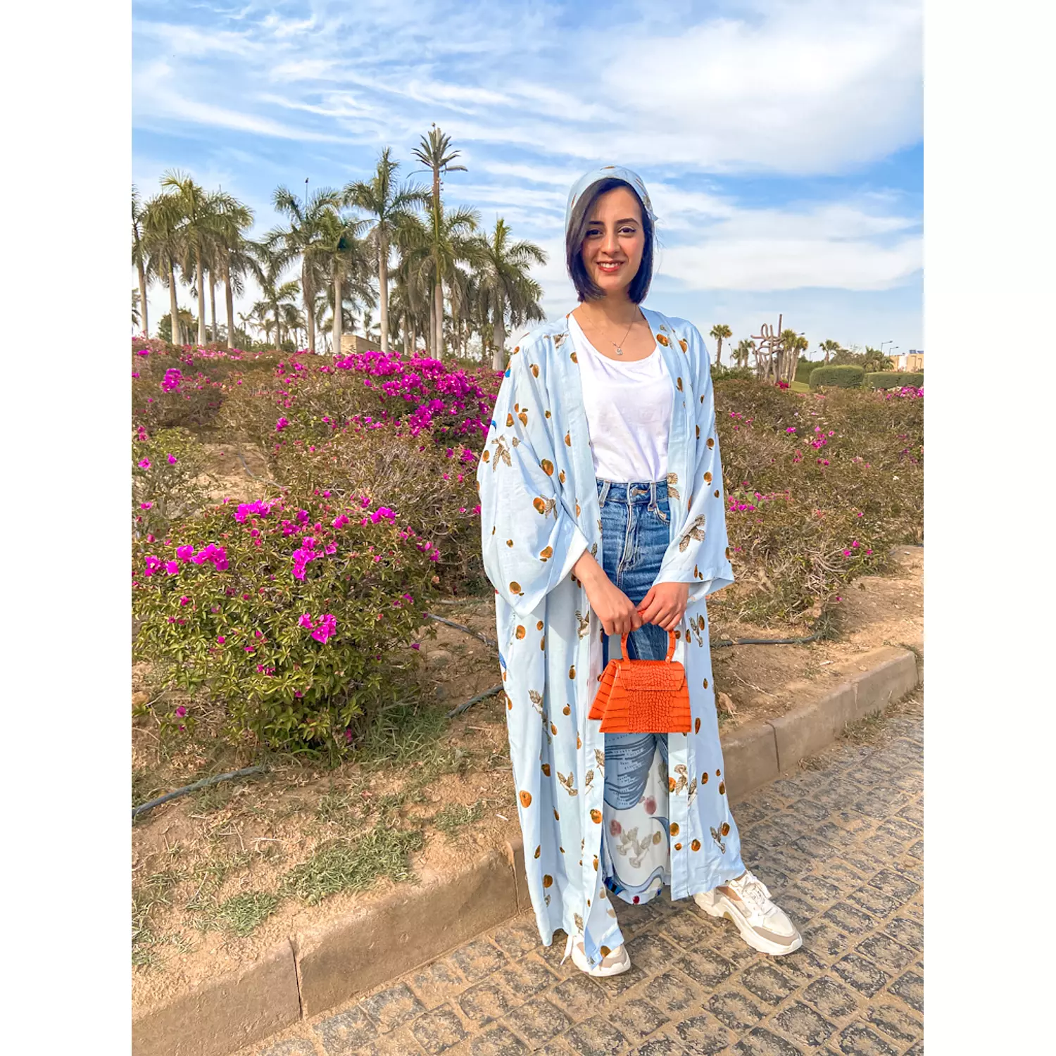 Blue Peacock Kimono & scarf 5