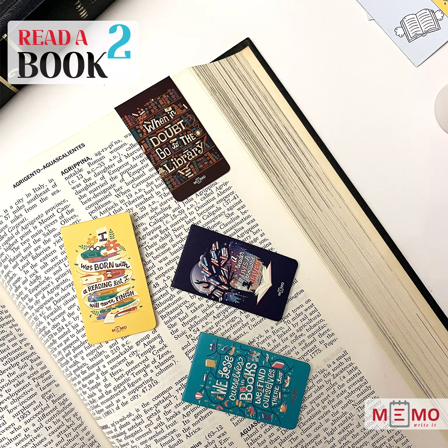 Memo Read a book 2 Magnetic Bookmarks (4 pcs) hover image