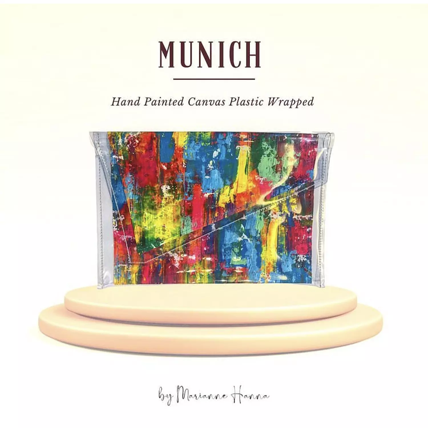 Munich City Hand-Painted Canvas Pouch in Plastic Wrap Envelope (by Order) 1