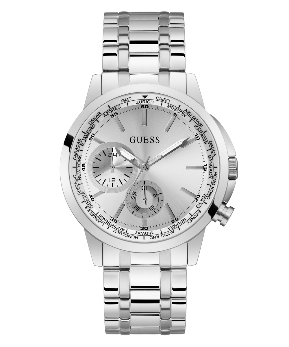 GUESS GW0490G1 ANALOG WATCH  For Men Silver Stainless Steel Brushed Bracelet 