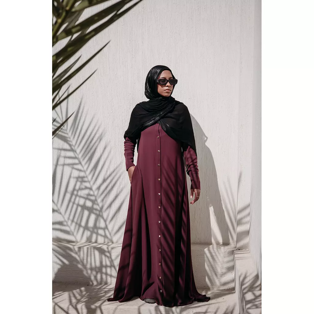 Cloche Abaya in Burgundy