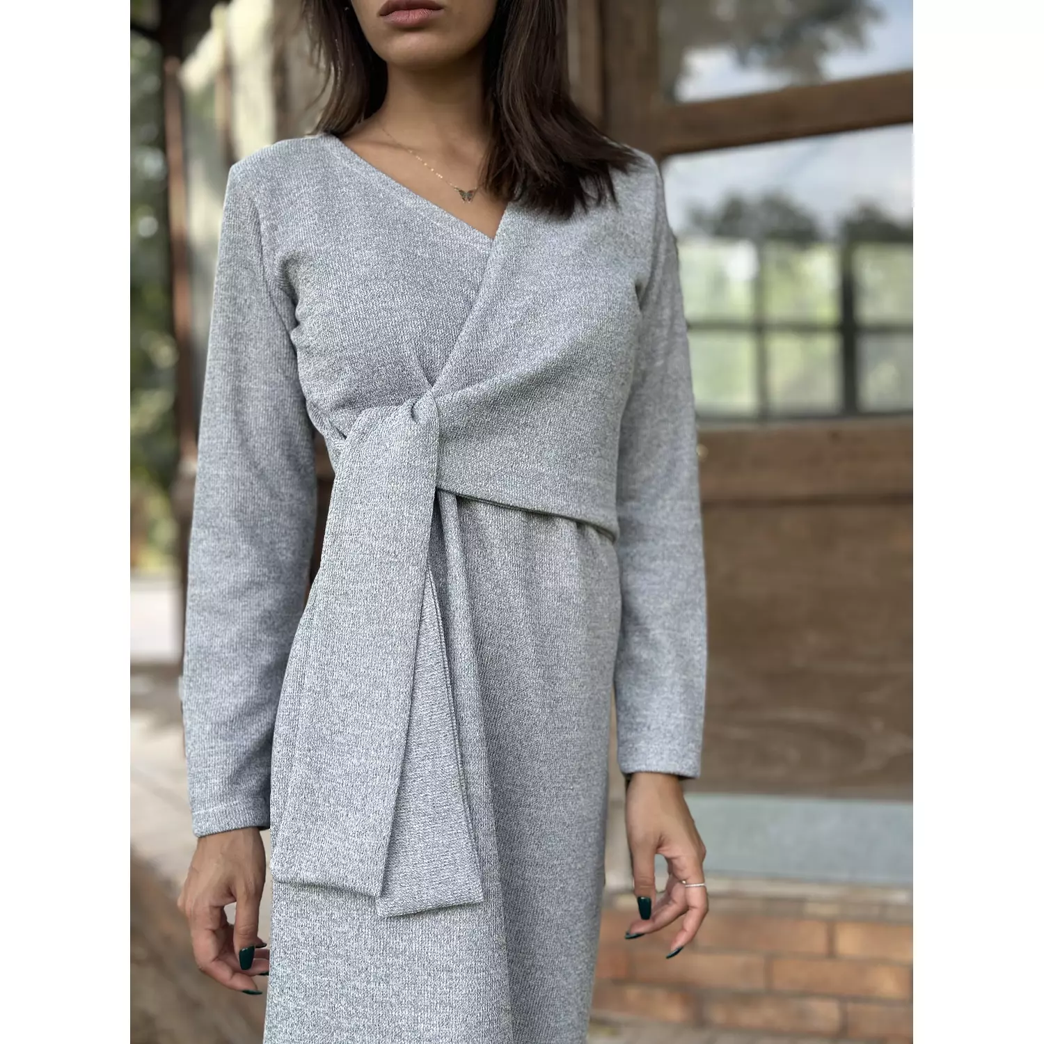 “Skyla” knit dress in Grey 5