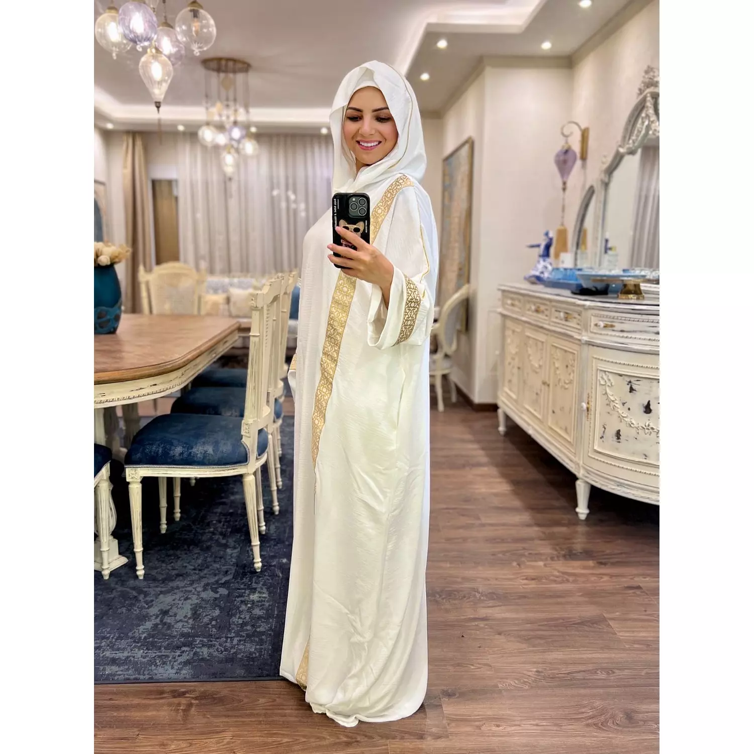Free size Abaya- White-2nd-img