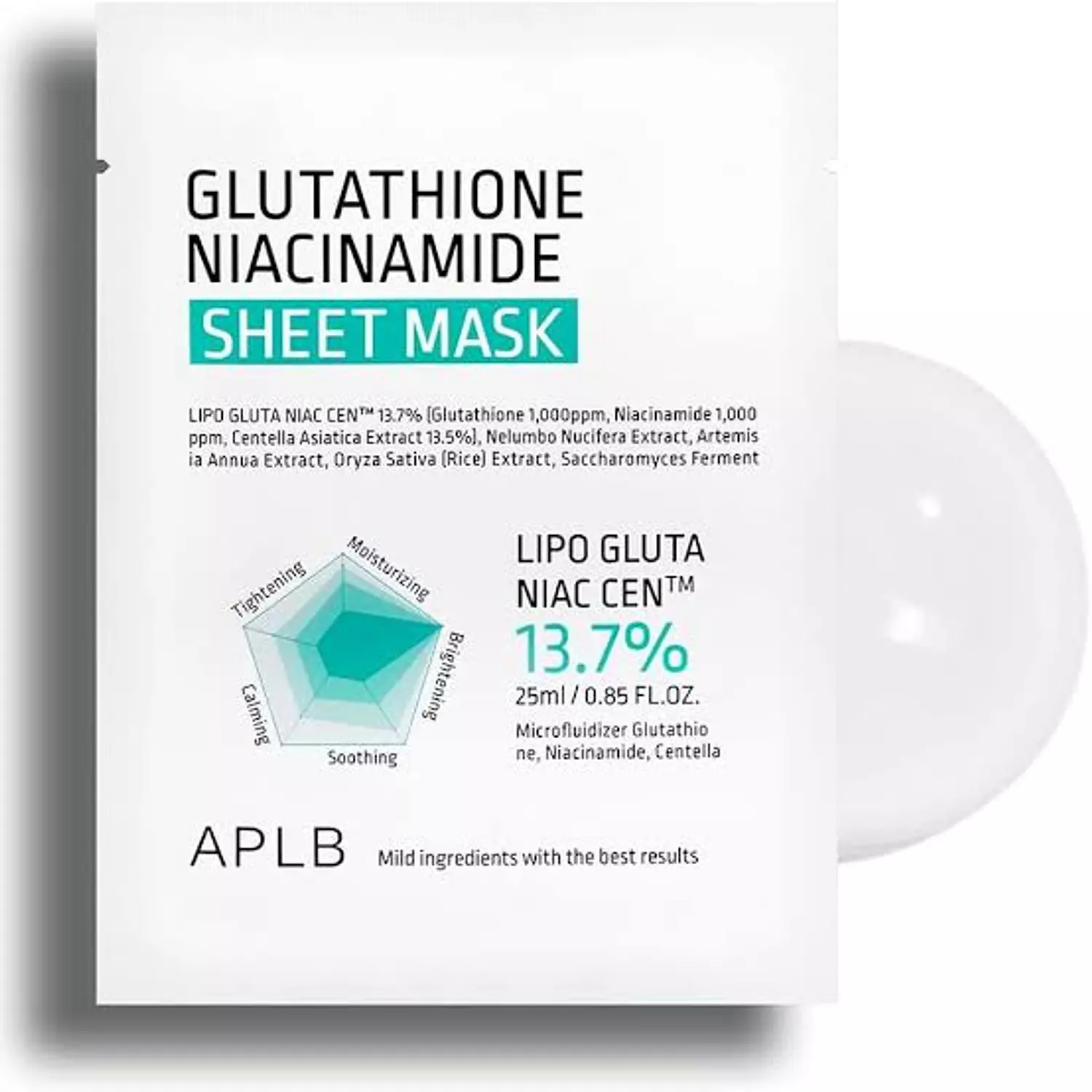 APLB - Glutathione Niacinamide Sheet Mask (1 Sheet Mask, 25ml) 0