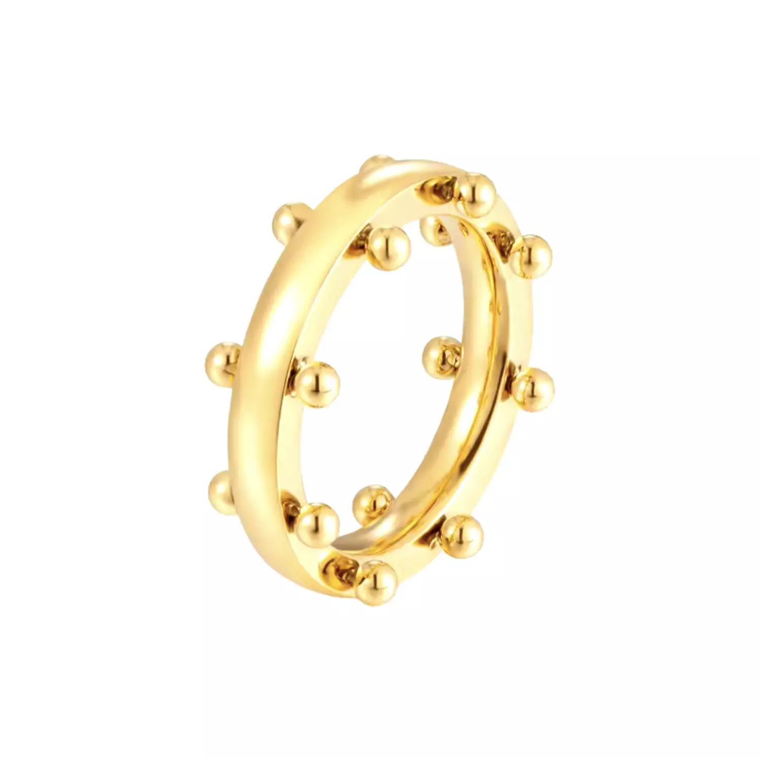 Studded Gold ring - Stainless steel -2nd-img