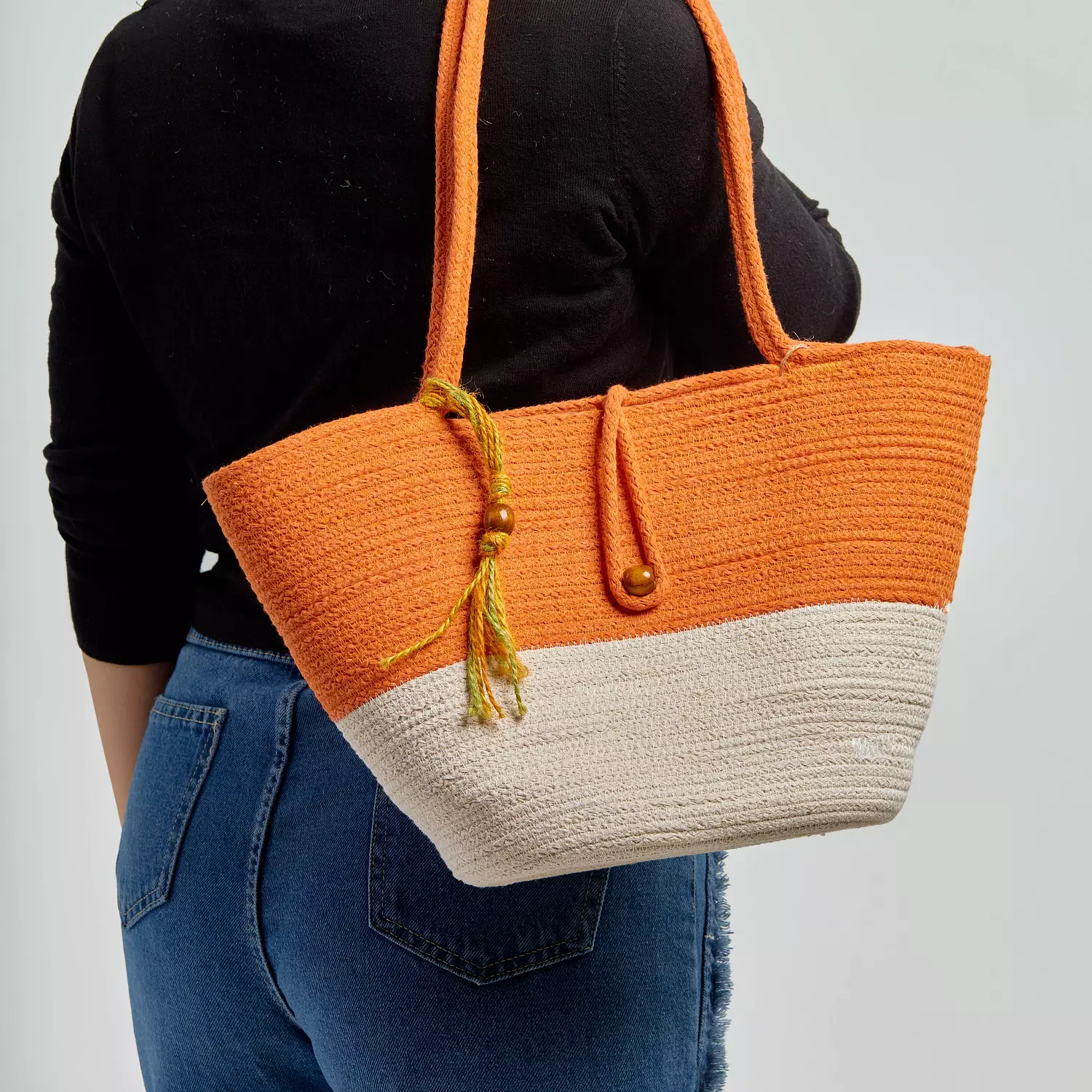 Shoulder Bag - Orange & White 3