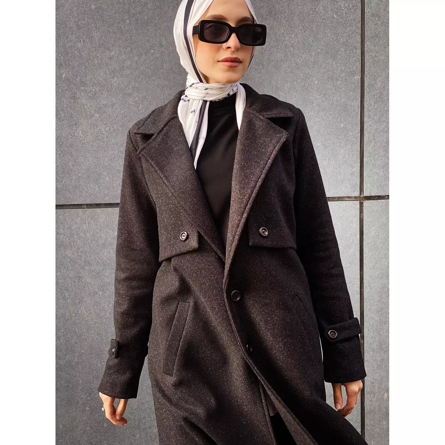 Essential Wool Coat in Black 2