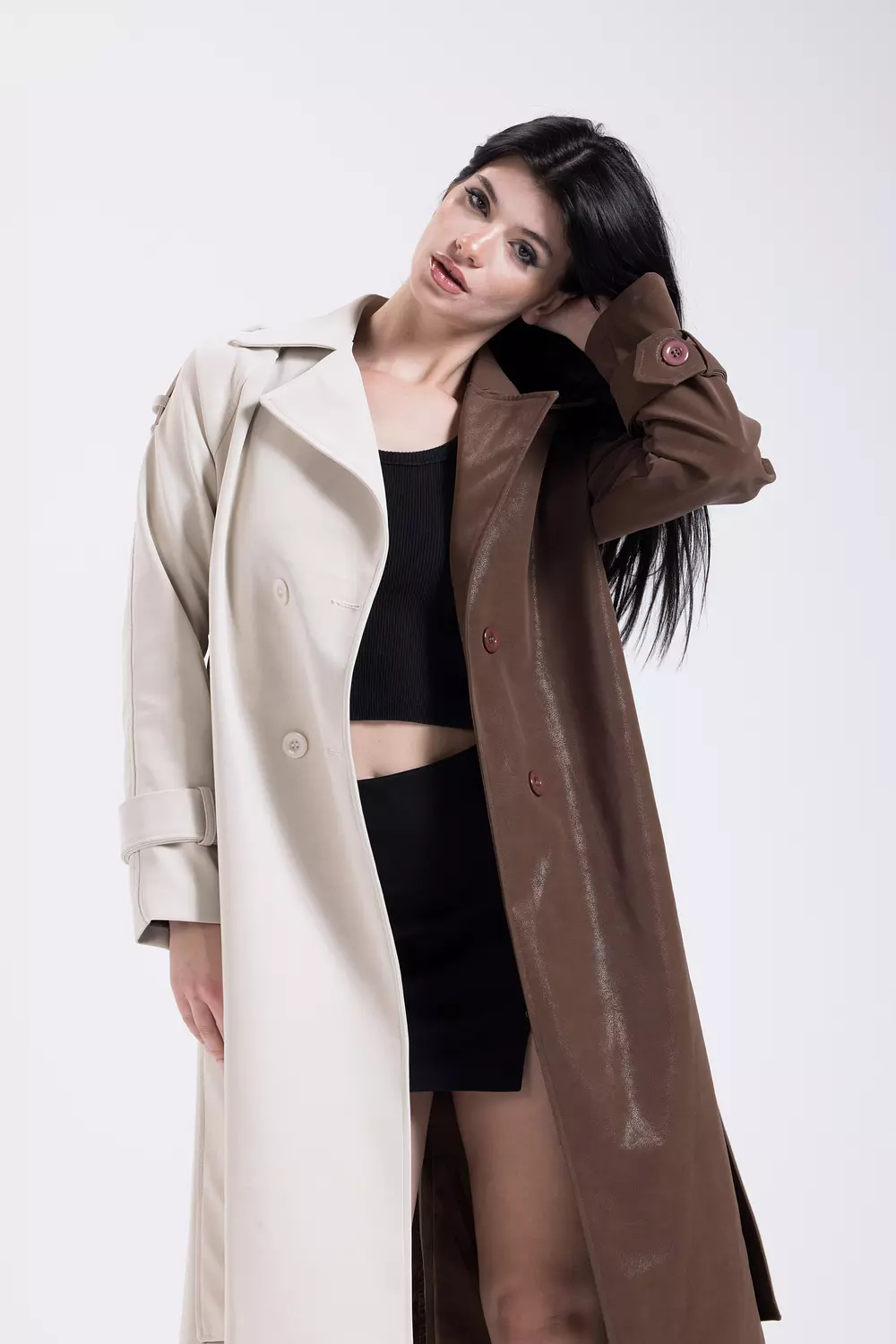 Coco Vanilla Leather Coat 1