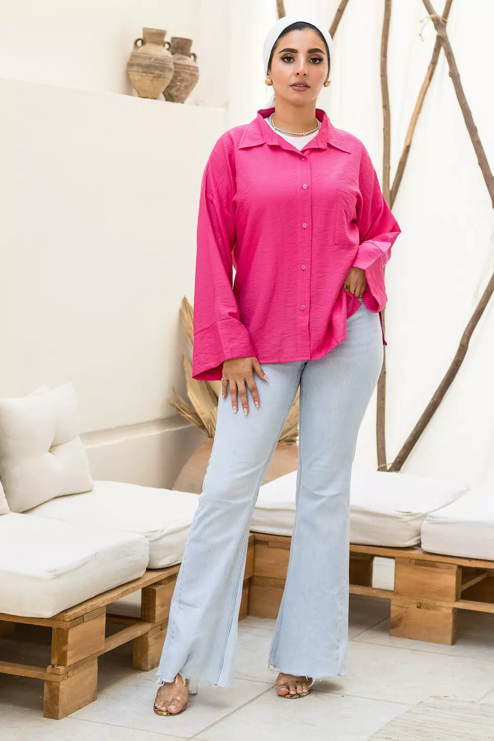 Fuchsia Linen Blouse 3