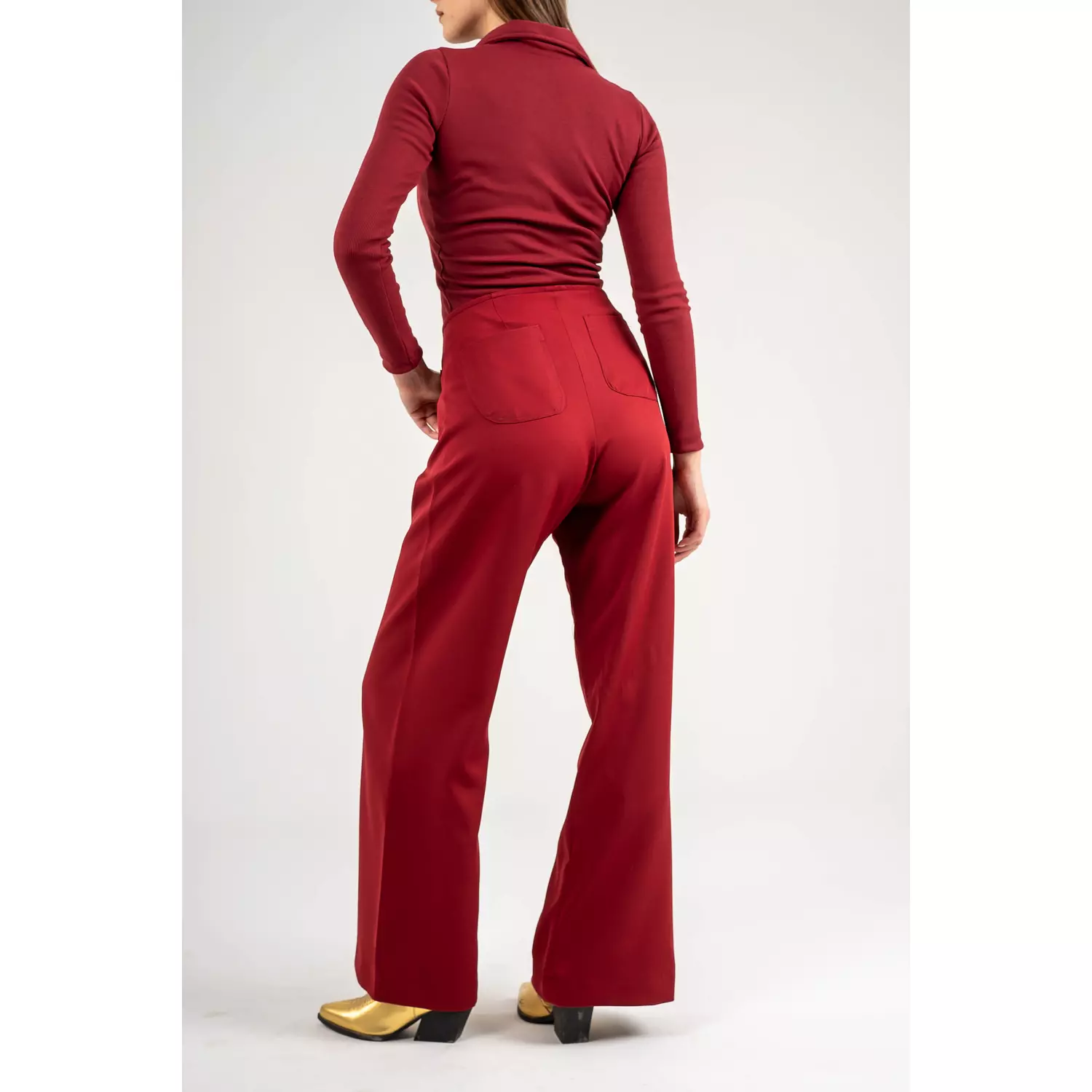 Marine Straight-Leg High-Waist Pants 3