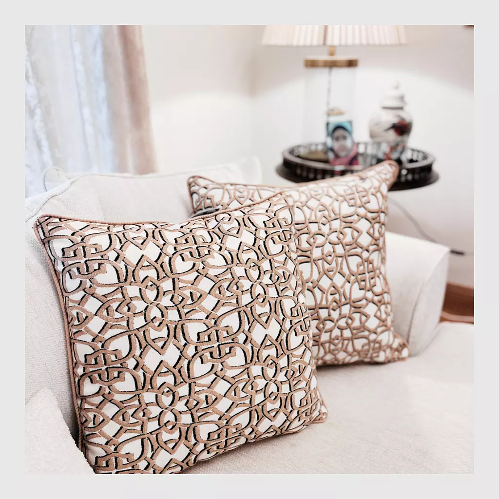 Jacquard Geometric cushion
