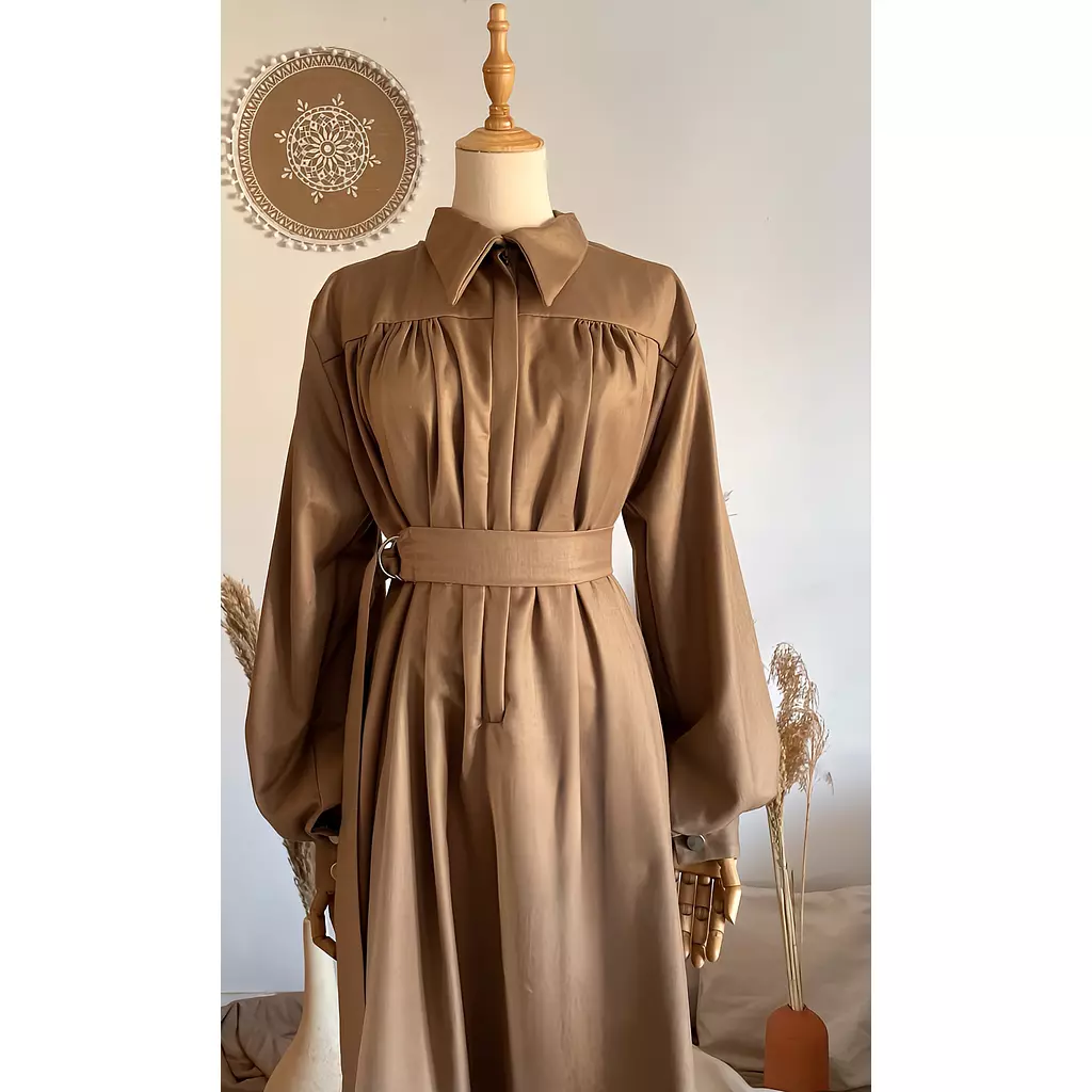 Beige Wool Dress