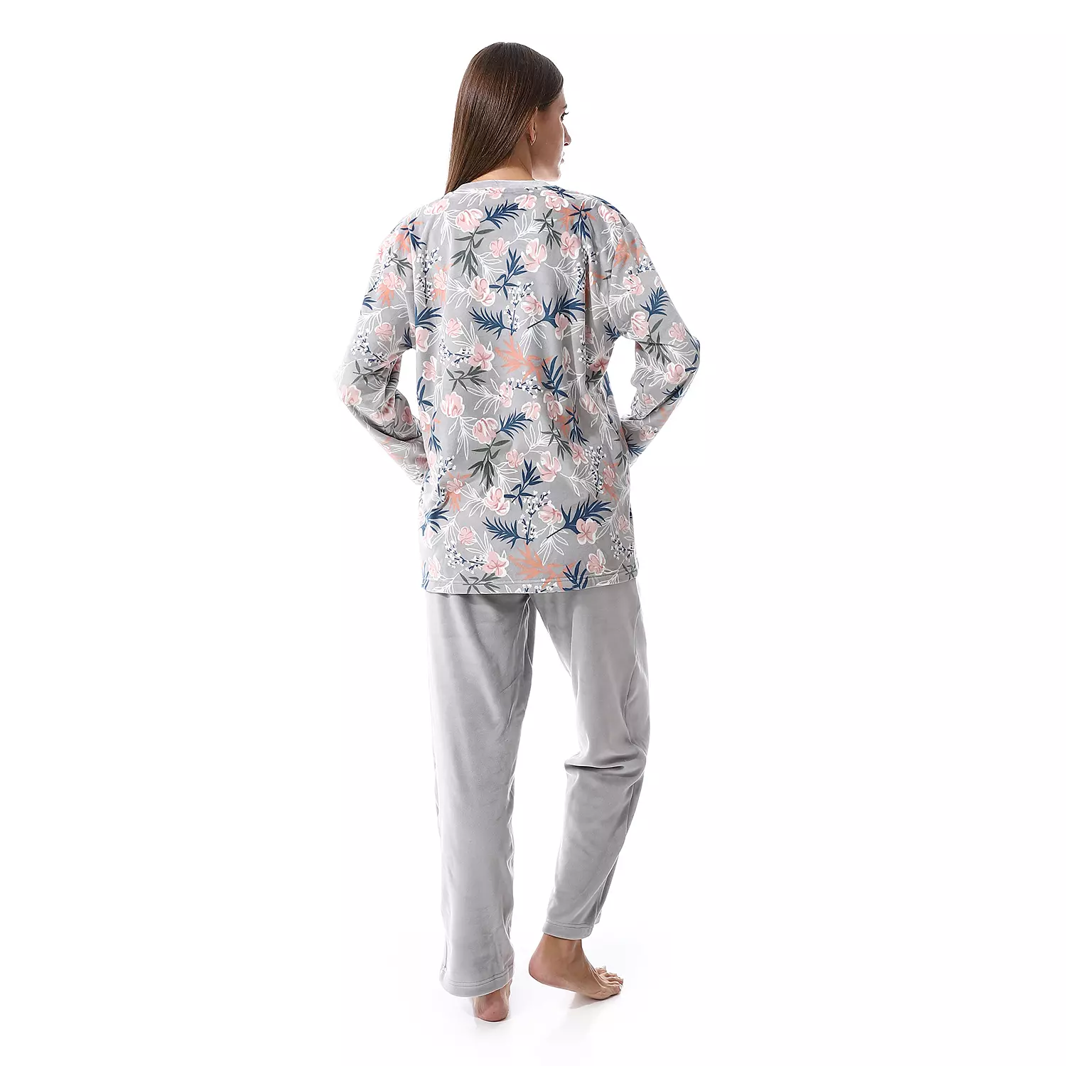 Shorto Women Fleece Flower PJ - Grey -2659 - 024 5