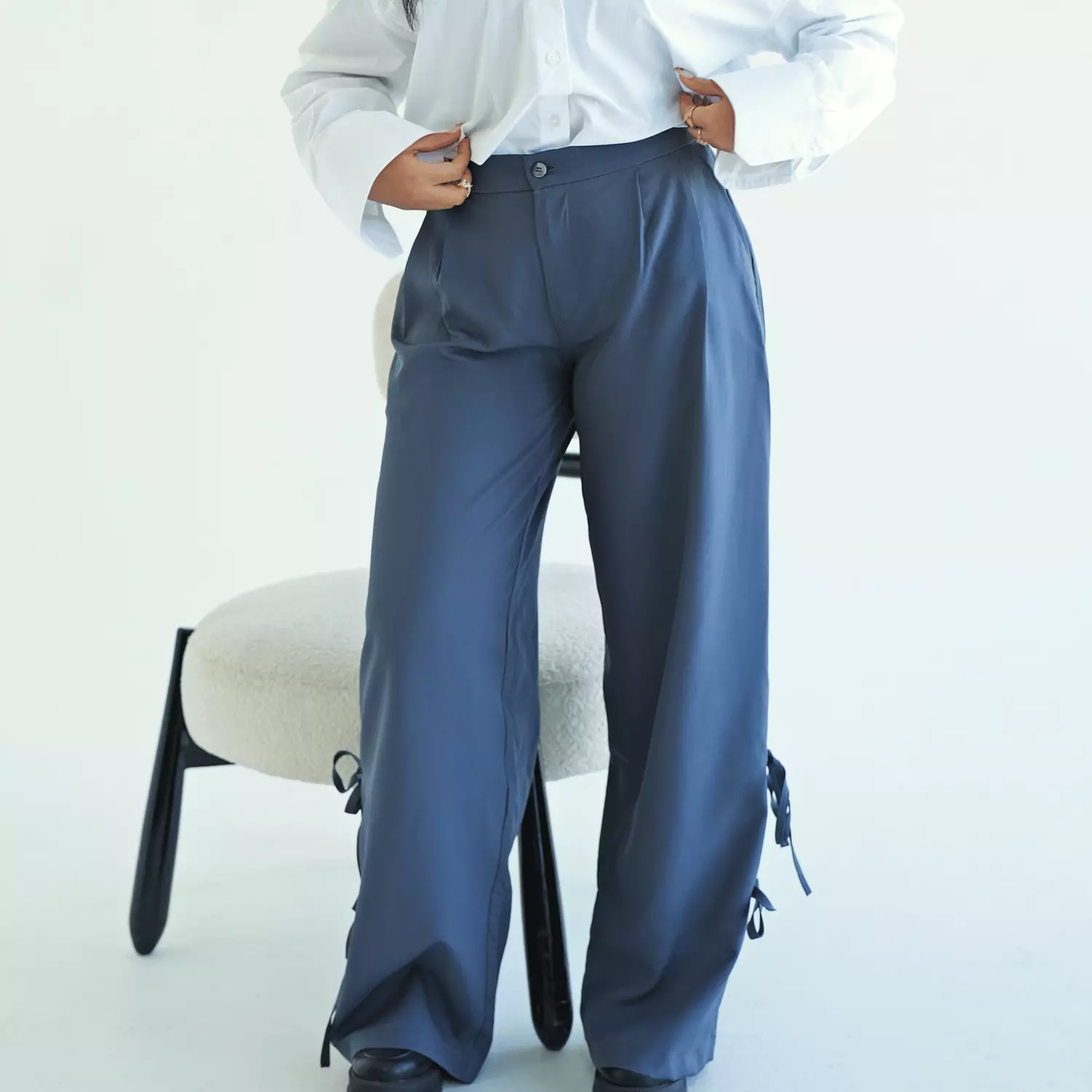 Double Bow Pants in Grey hover image