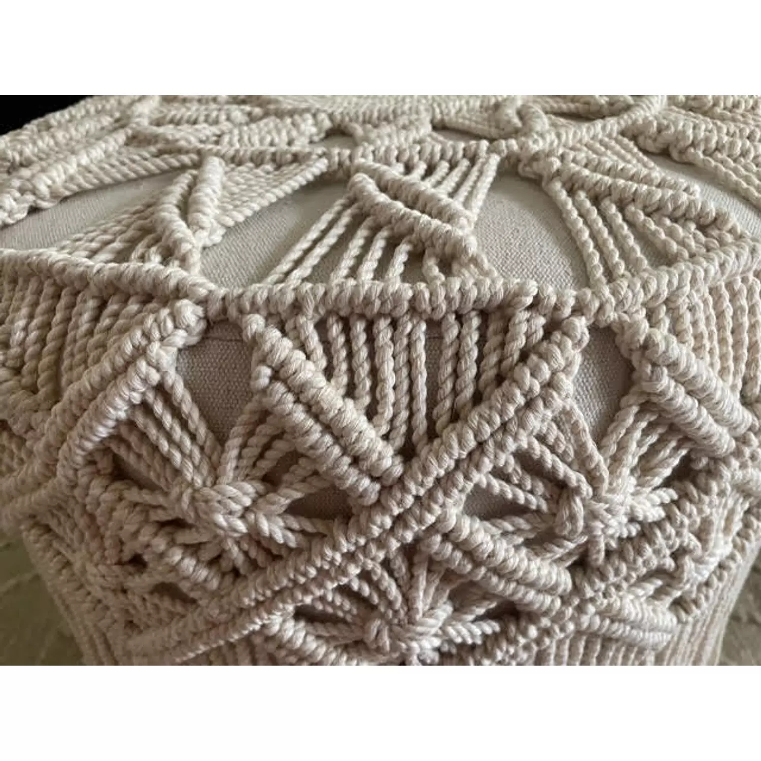 Sunflower Cotton Macrame Puff 4