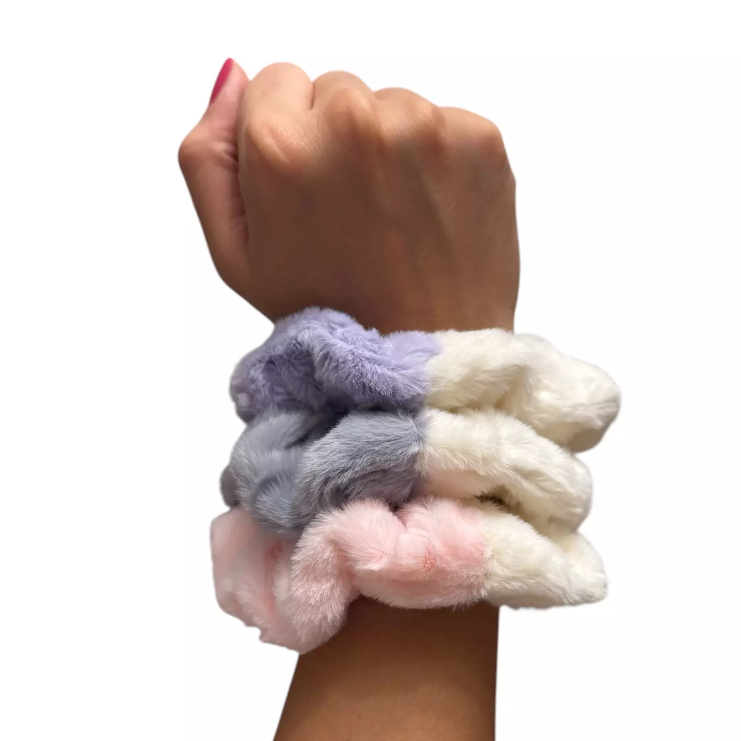 Furry Double-Colored 1 Pc Scrunchies 2