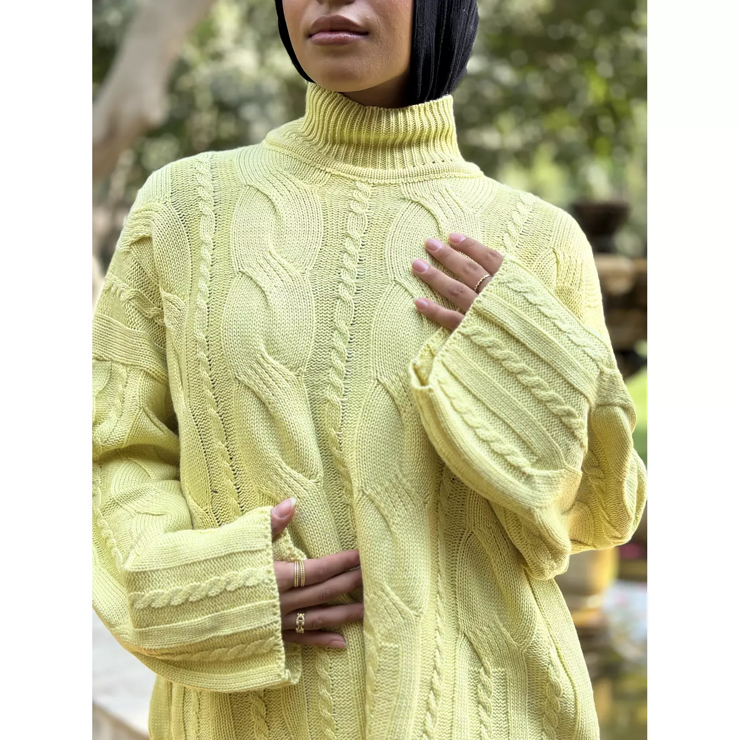 “Azure” Knit pullover in Butter Yellow 3