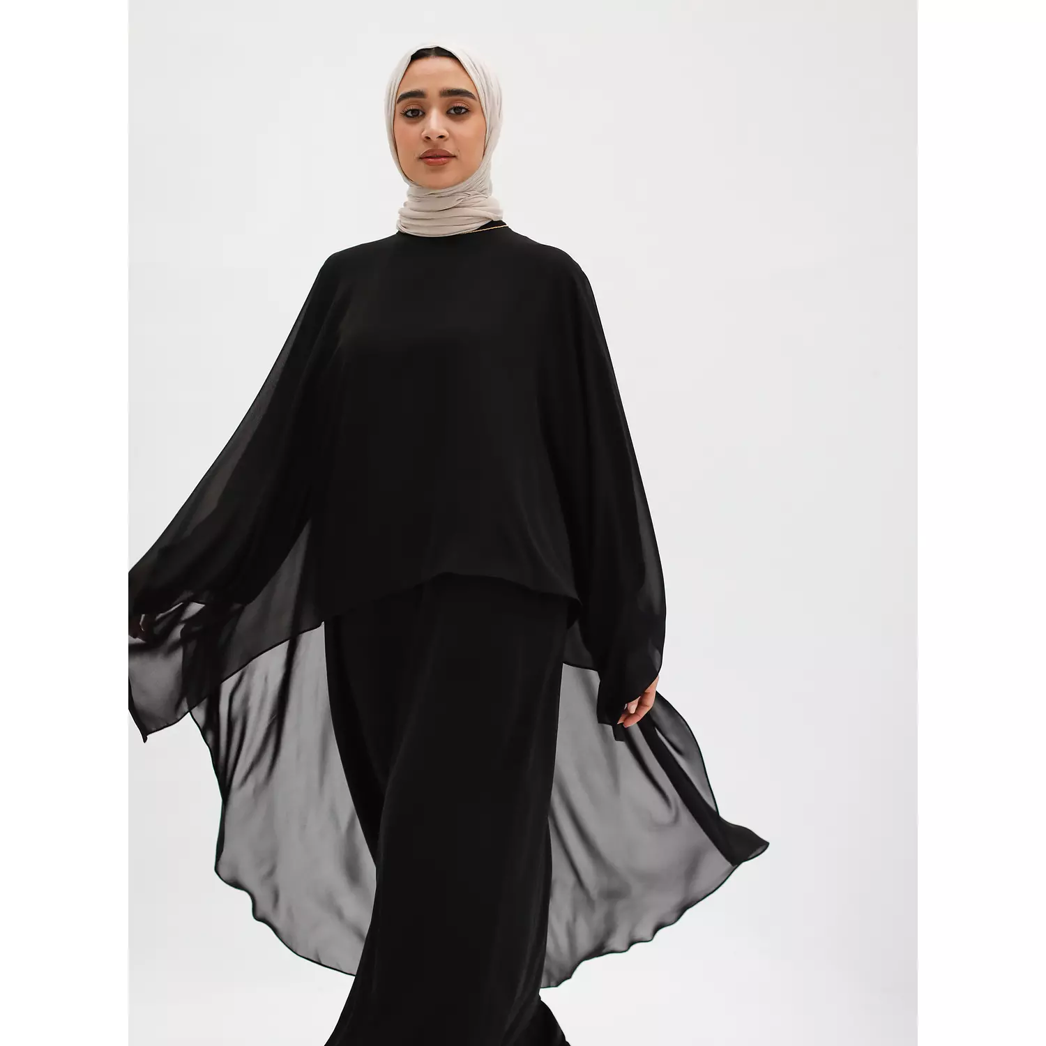 Chiffon Highlow Cape  1