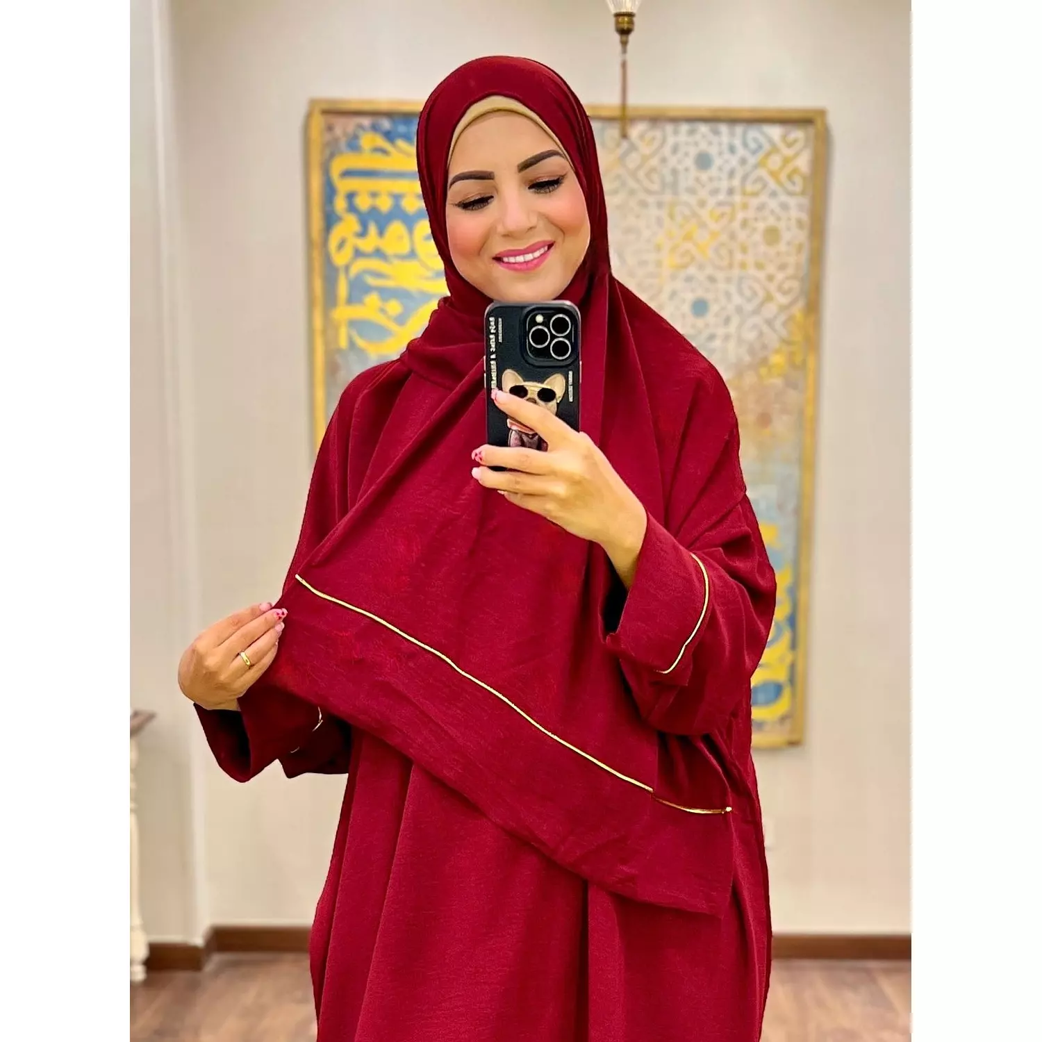 Free Size Isdal with Veil  - Maroon 2