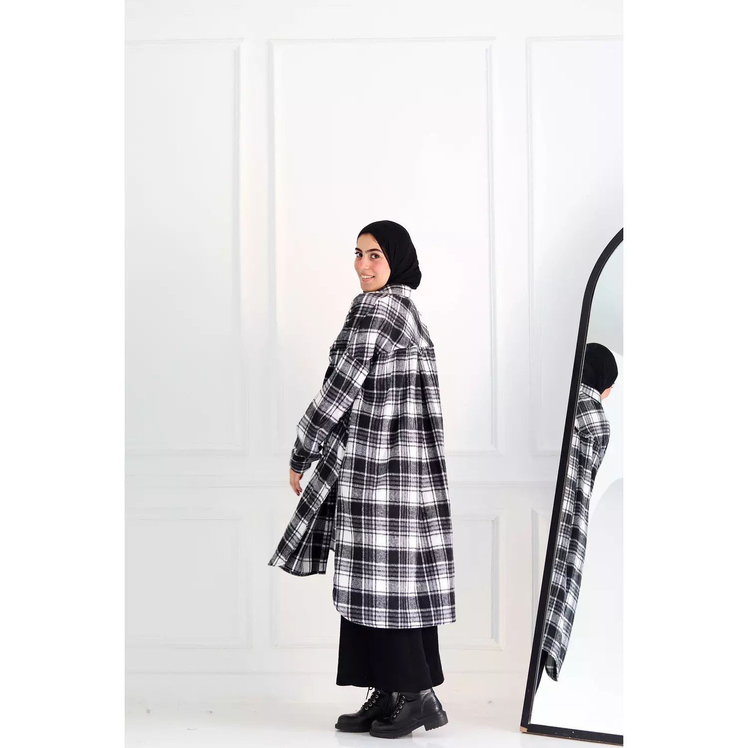 Black & White Checkered Oversize Shirt 1