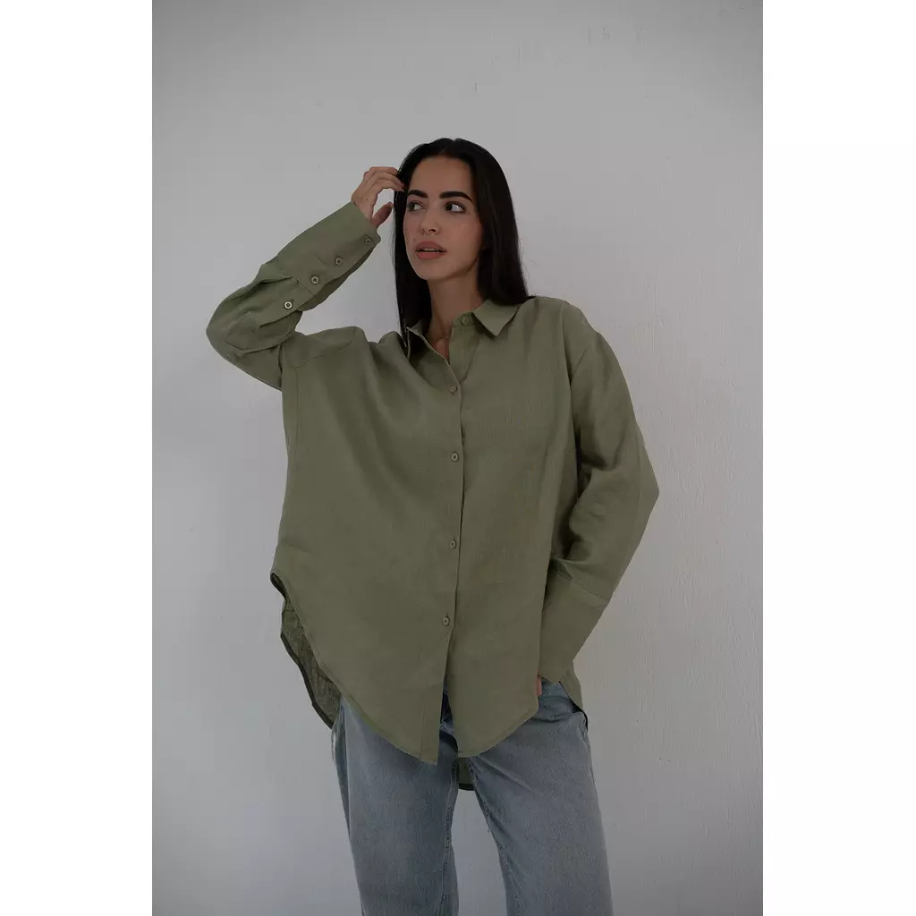 Olive linen shirt