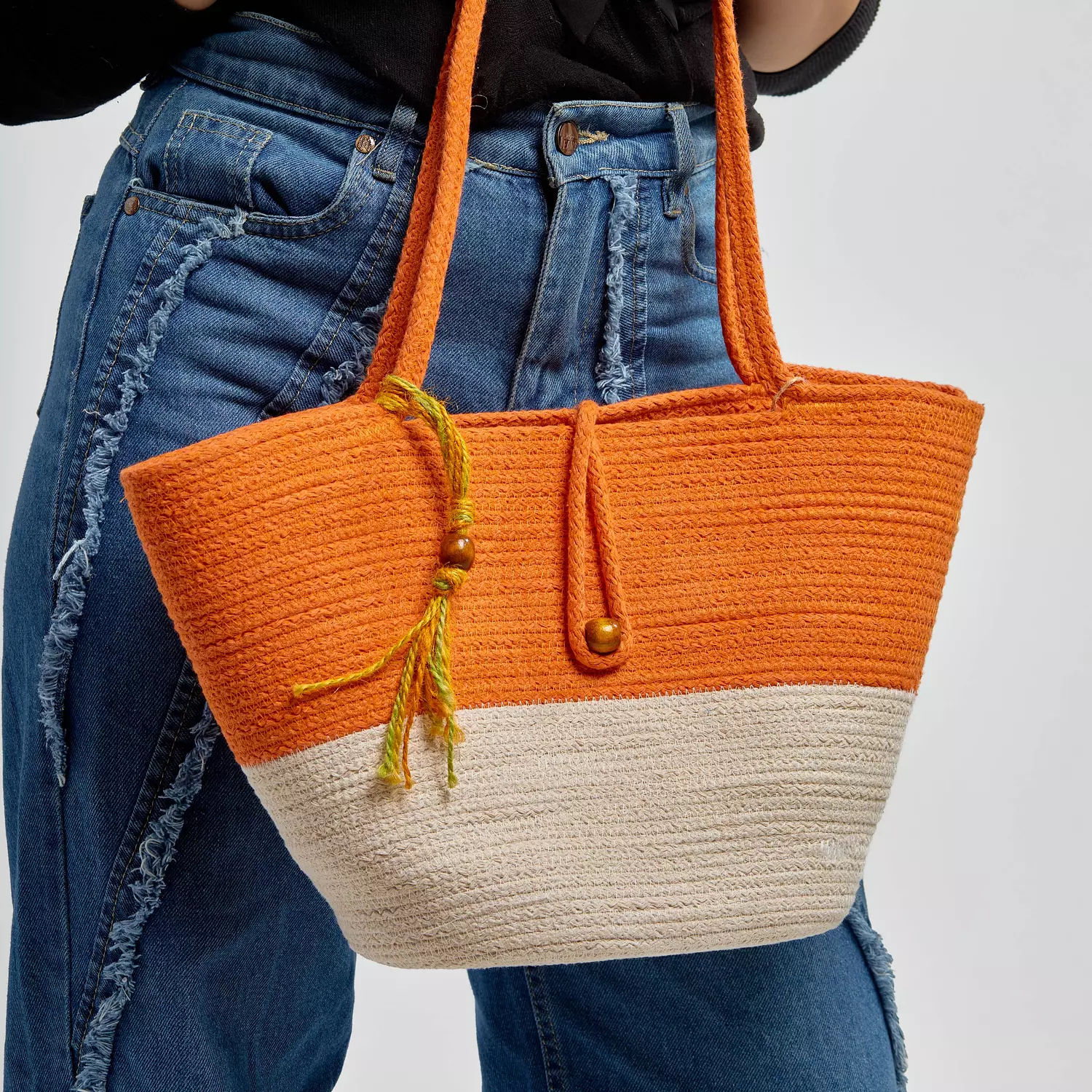 Shoulder Bag - Orange & White 2