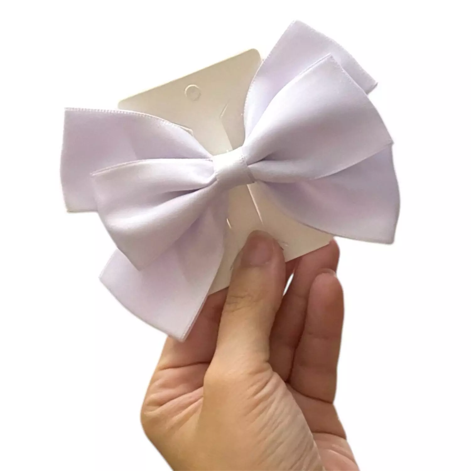 White Bow Tie Hair Clips hover image