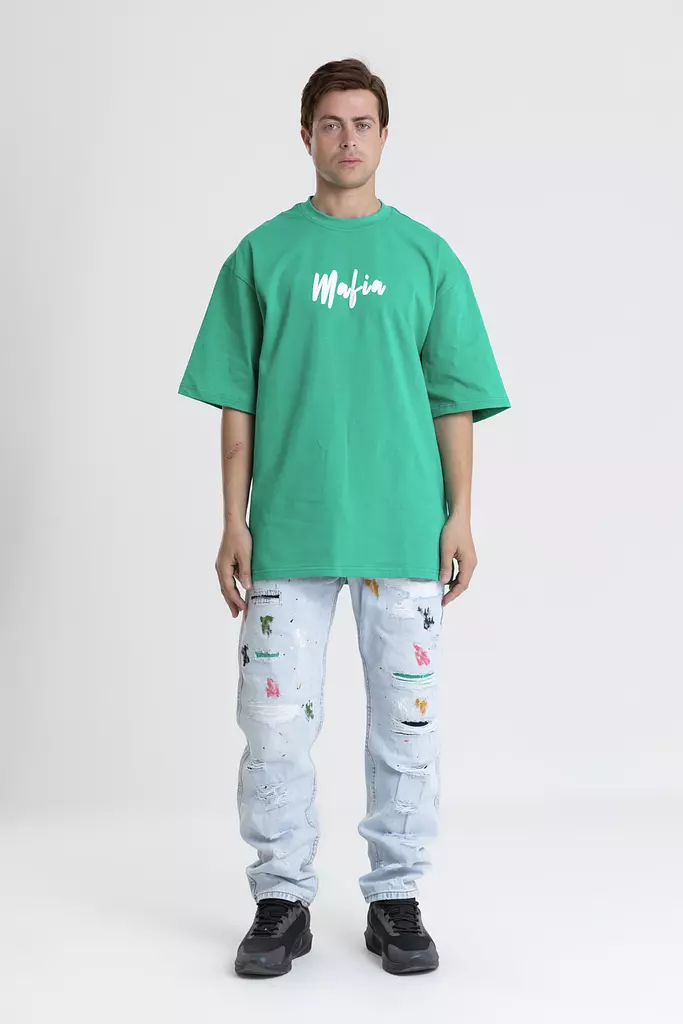  Text Oversized Cotton T-Shirt 