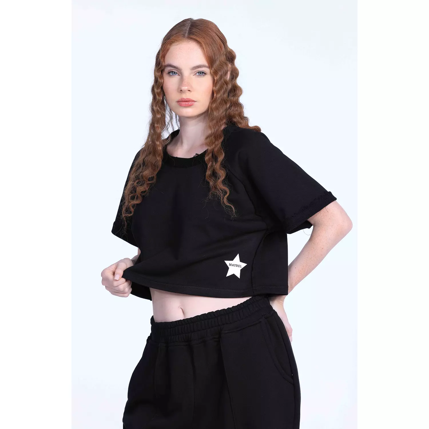 Black cropped shirt   hover image