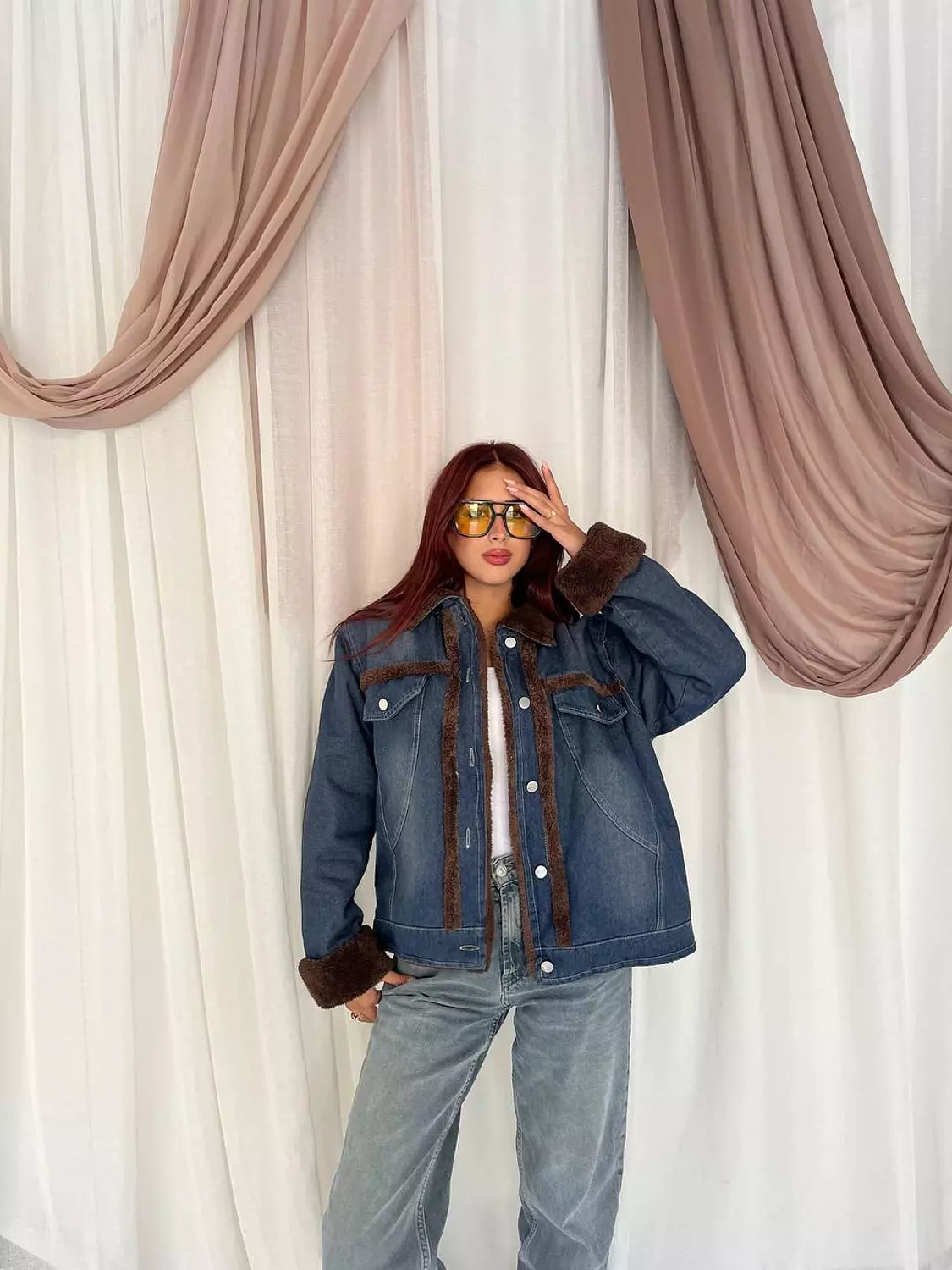 Denim Jacket Fur Brown hover image