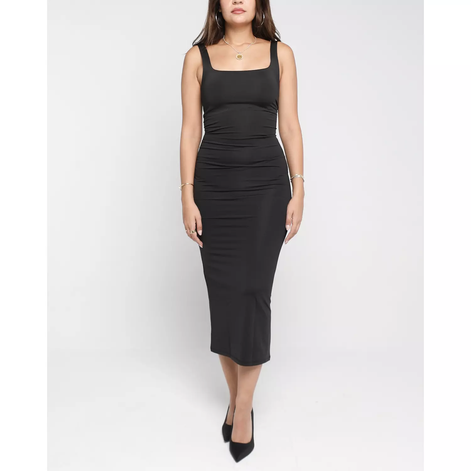 SQUARE-NECK MIDI DRESS 3