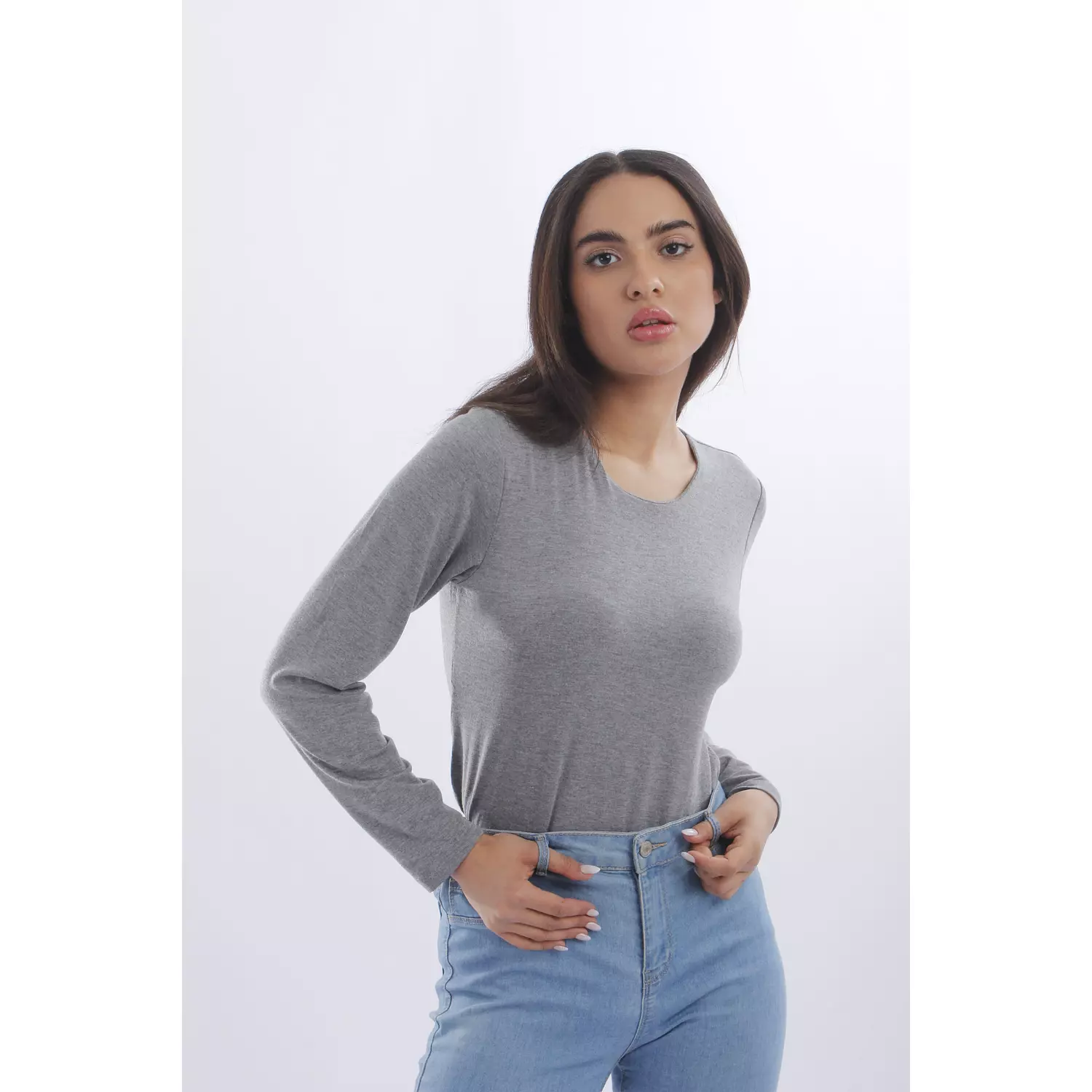BASIC LONG SLEEVE TOP cotton (DOUBLE LAYERED) 7