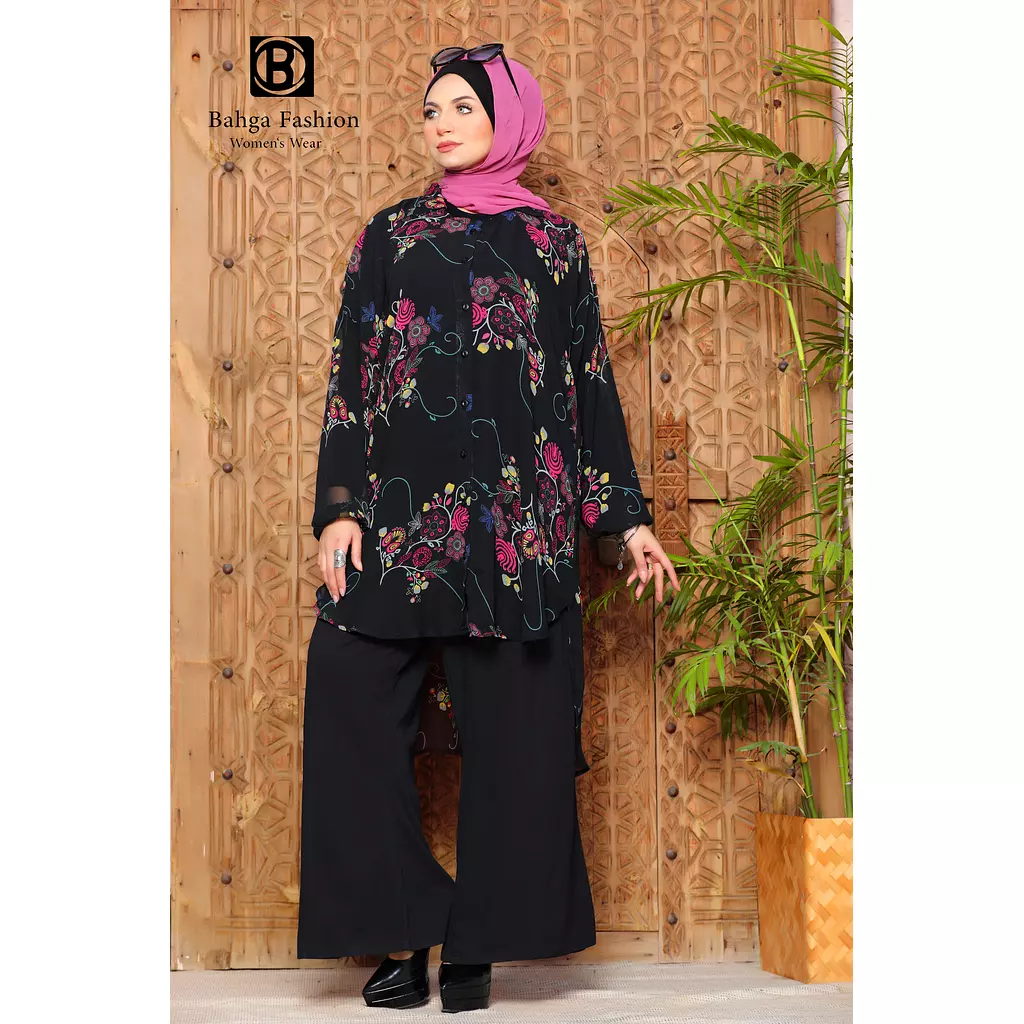 chiffon floral Tunic.. code 8091