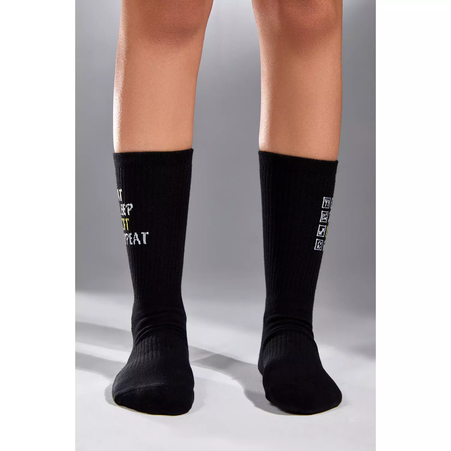 “EAT - SLEEP - LIFT - REPEAT” SOCK  IN BLACK 2