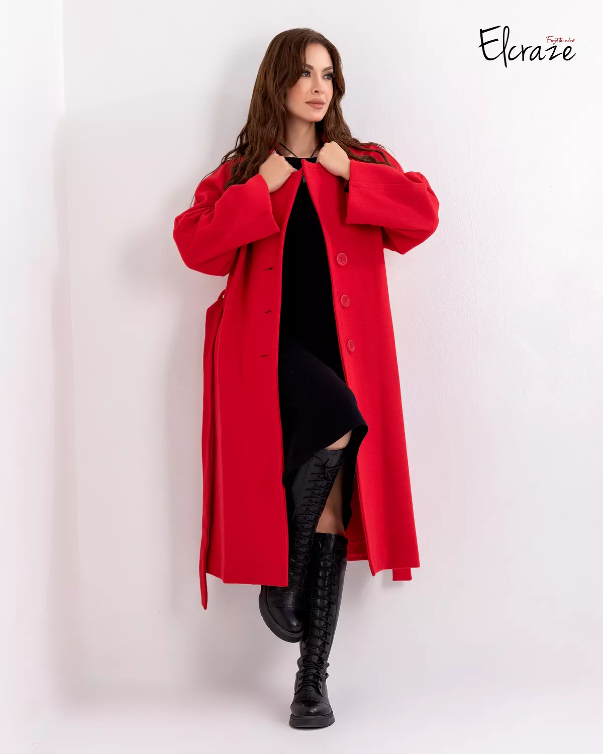  red Gogh wool oversized coat  2