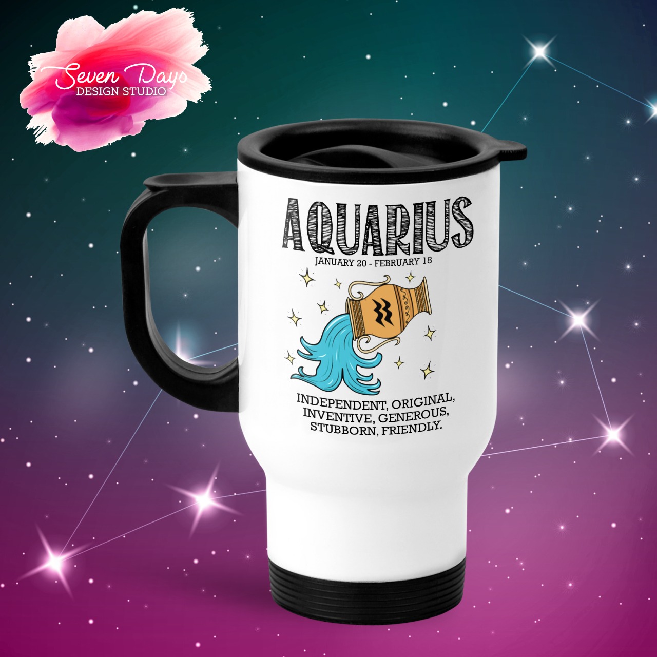 Aquarius Mug, Bottle or Travel Mug 3