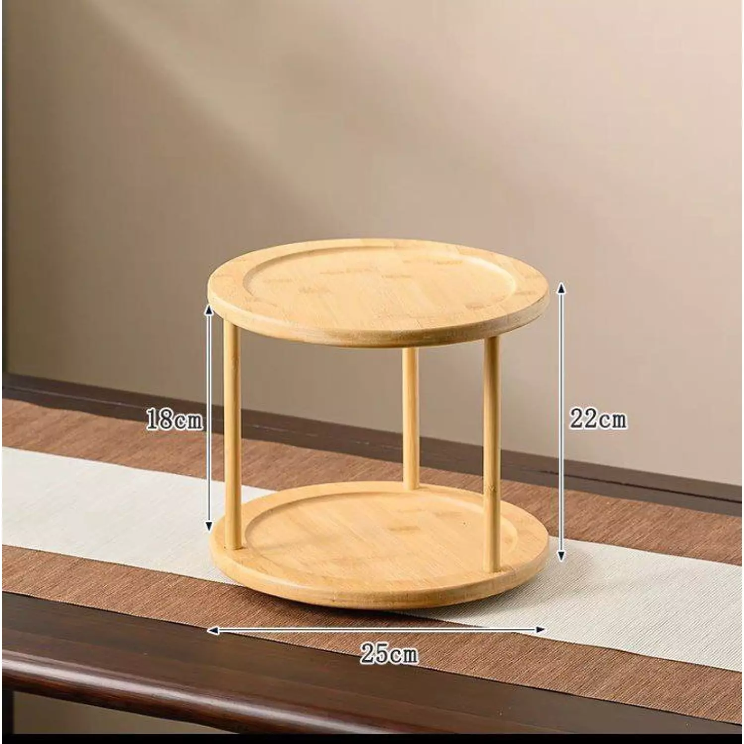 Bamboo Turntable Organizer - 2  Rack 2