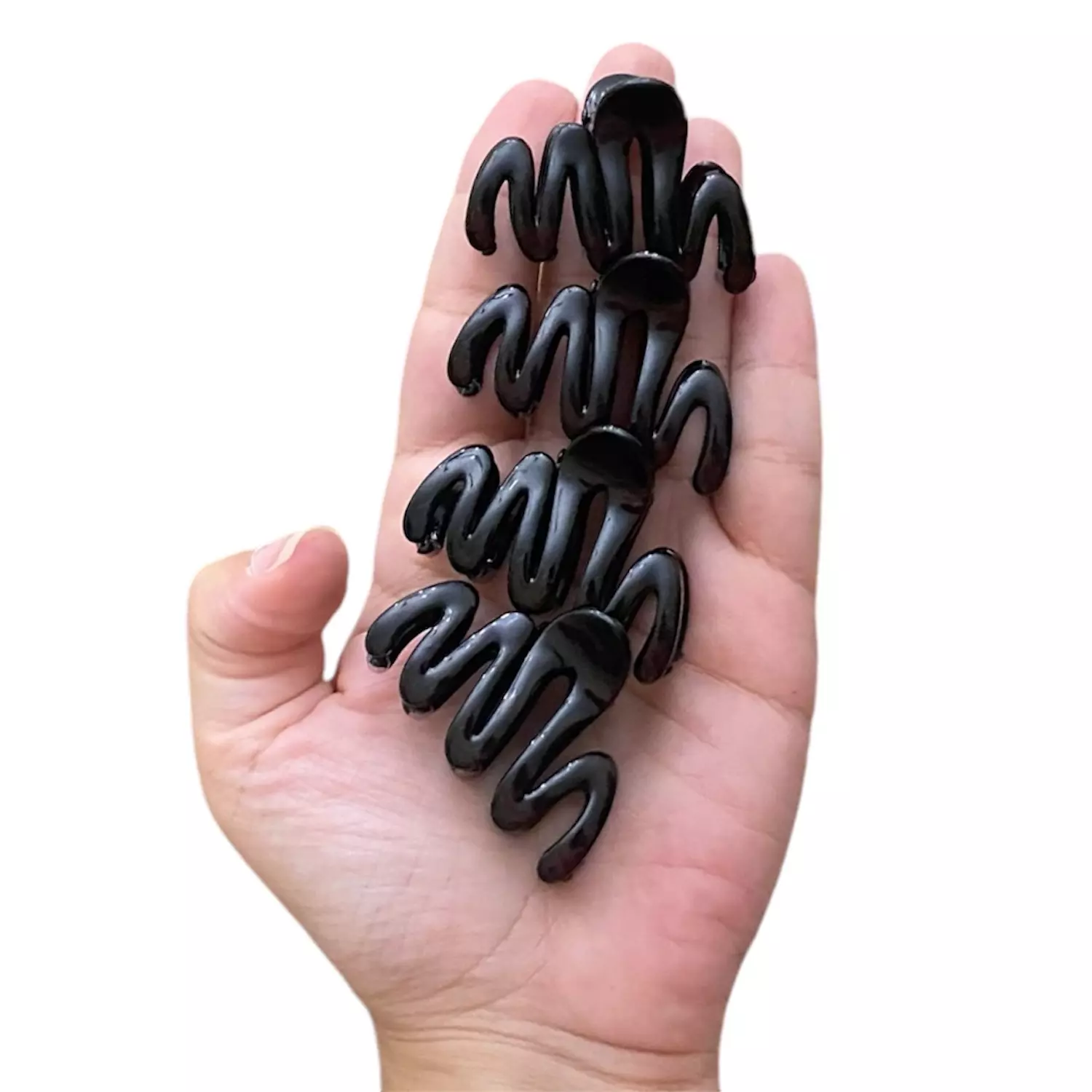 Mini Black Wavy Claw Clip 1 Pc 1