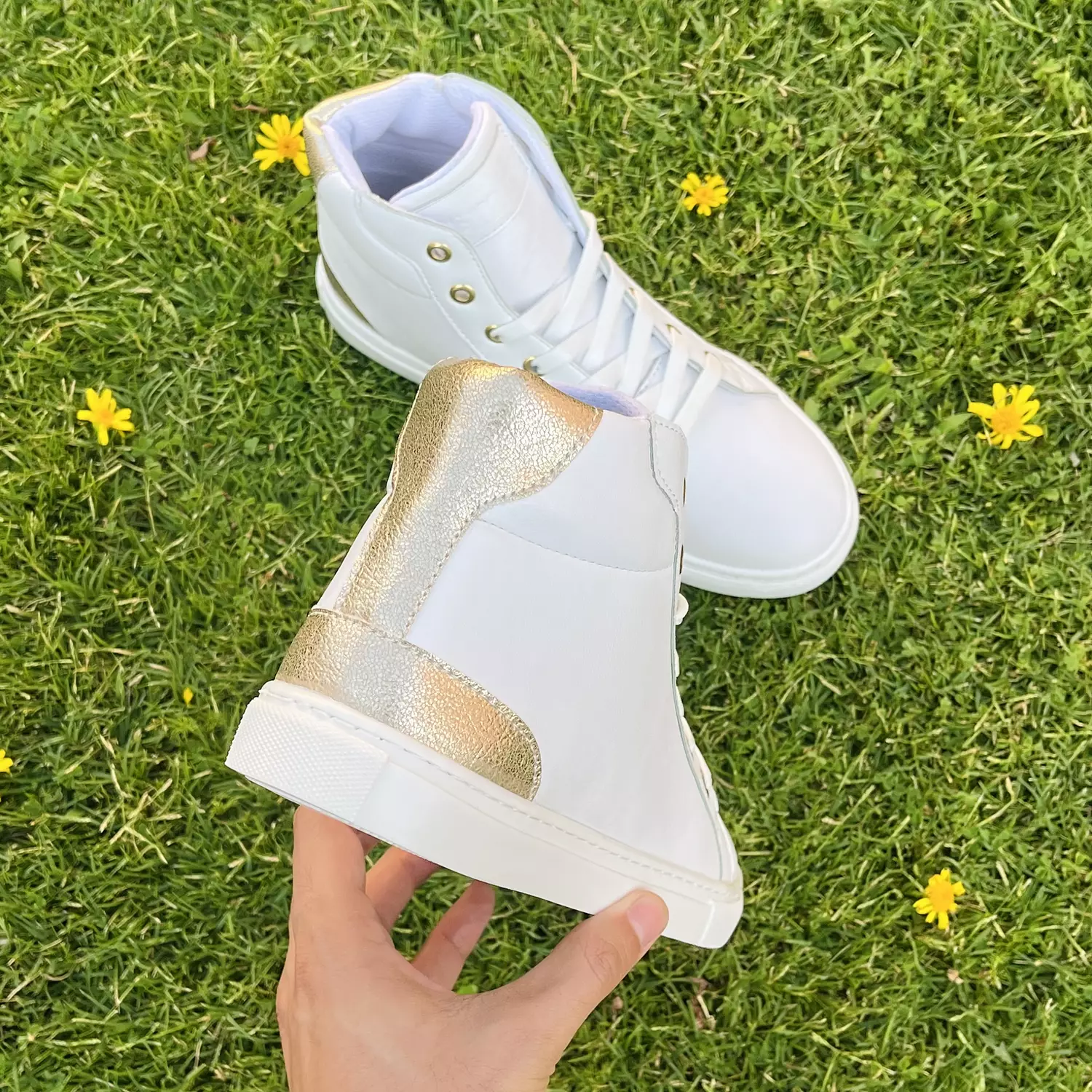 High Neck Gold Sneakers 2