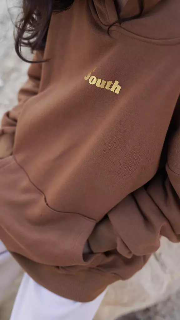 SOUTH UniSex Brown CAN Map Hoodie