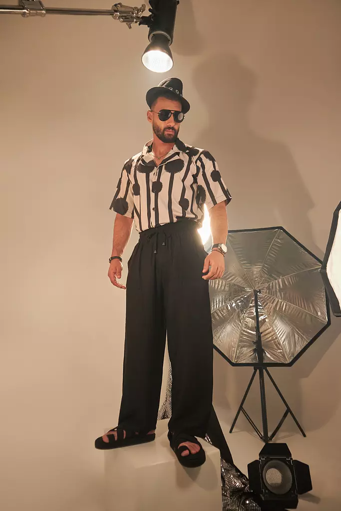 Black Lenin Wide Leg Pants