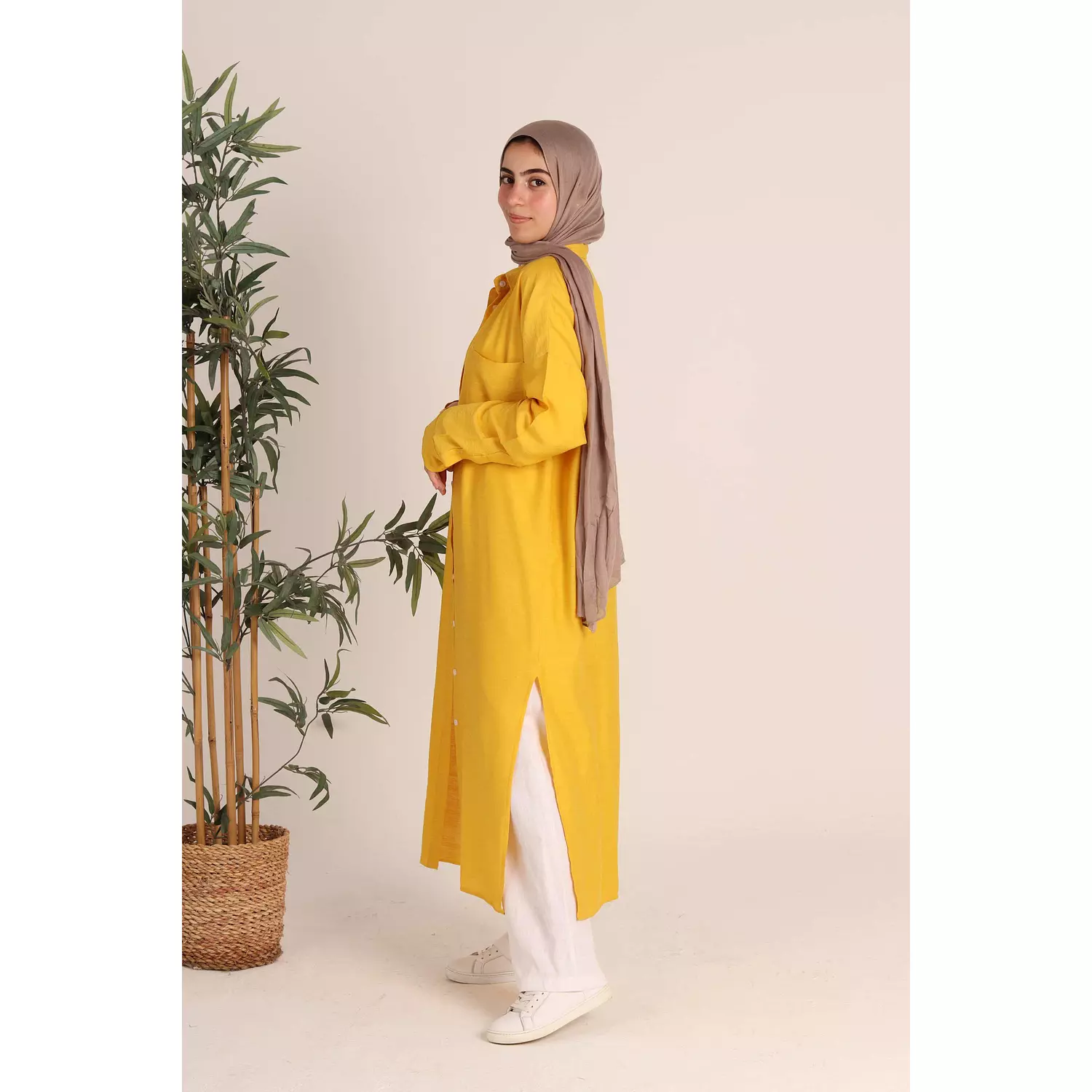 Mustard Linen Shirt 1