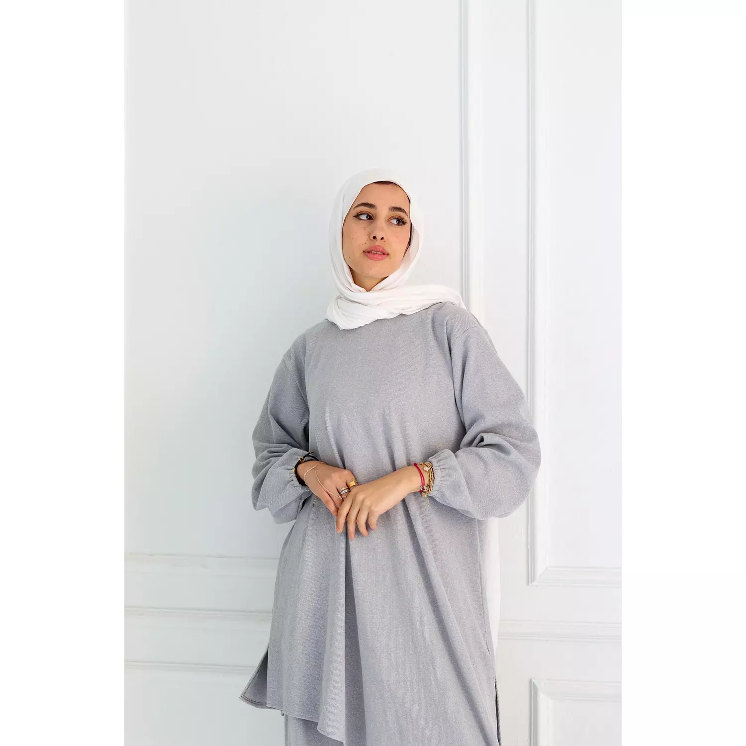 Light Grey Set Tunic & Pants 13