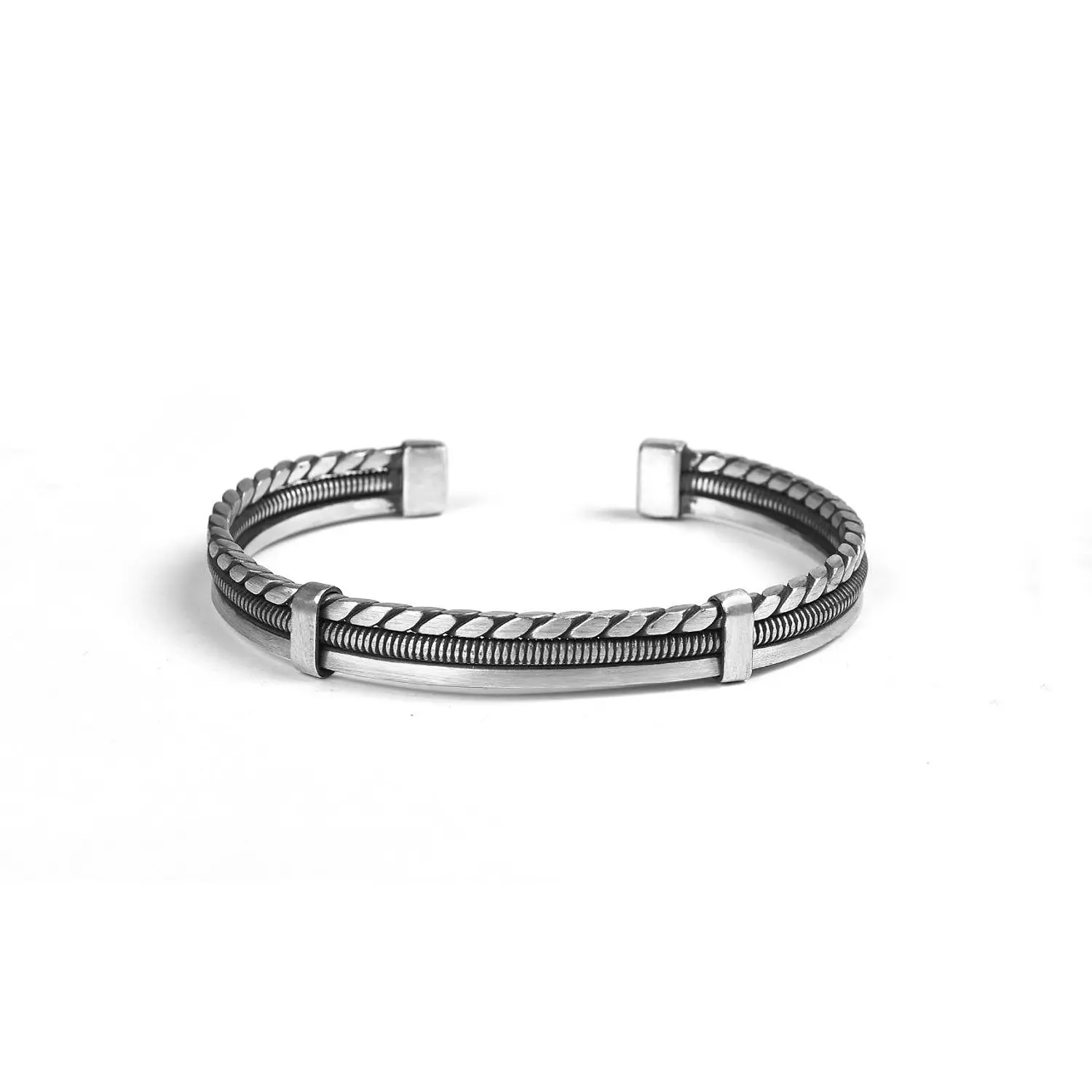 Triple Silver Bangle  2